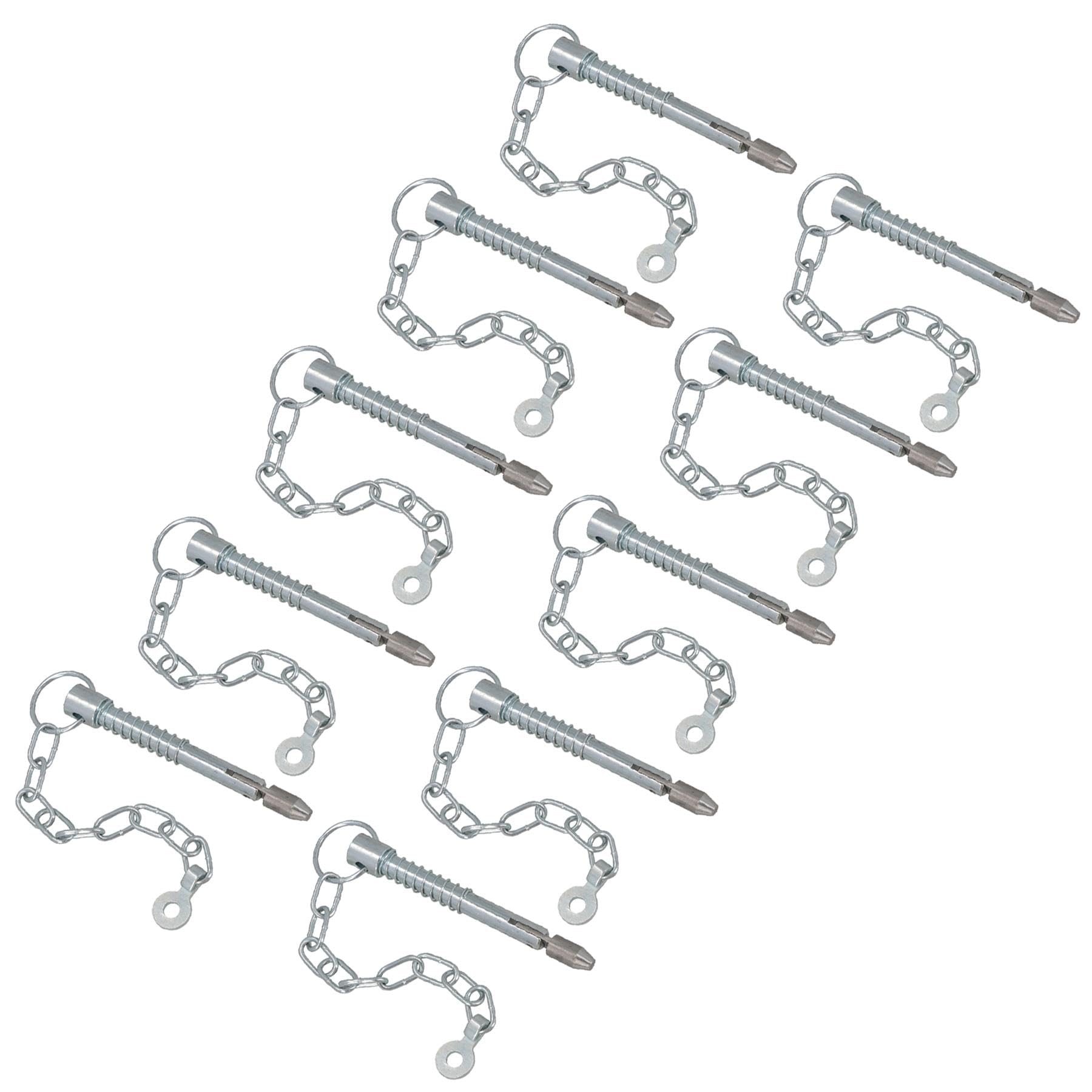 Spring Loaded Sword Pin With Chain Retaining Cotter Pin 12.5mm x 150.5mm 10pc