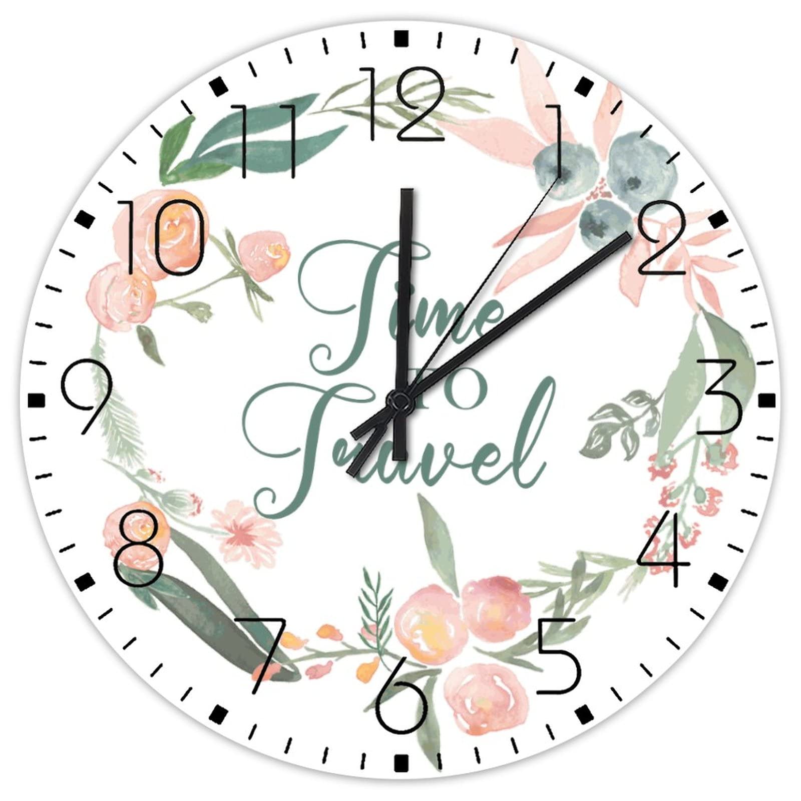 Horloge murale en bois sans tic-tac pour chambre et salon calme
