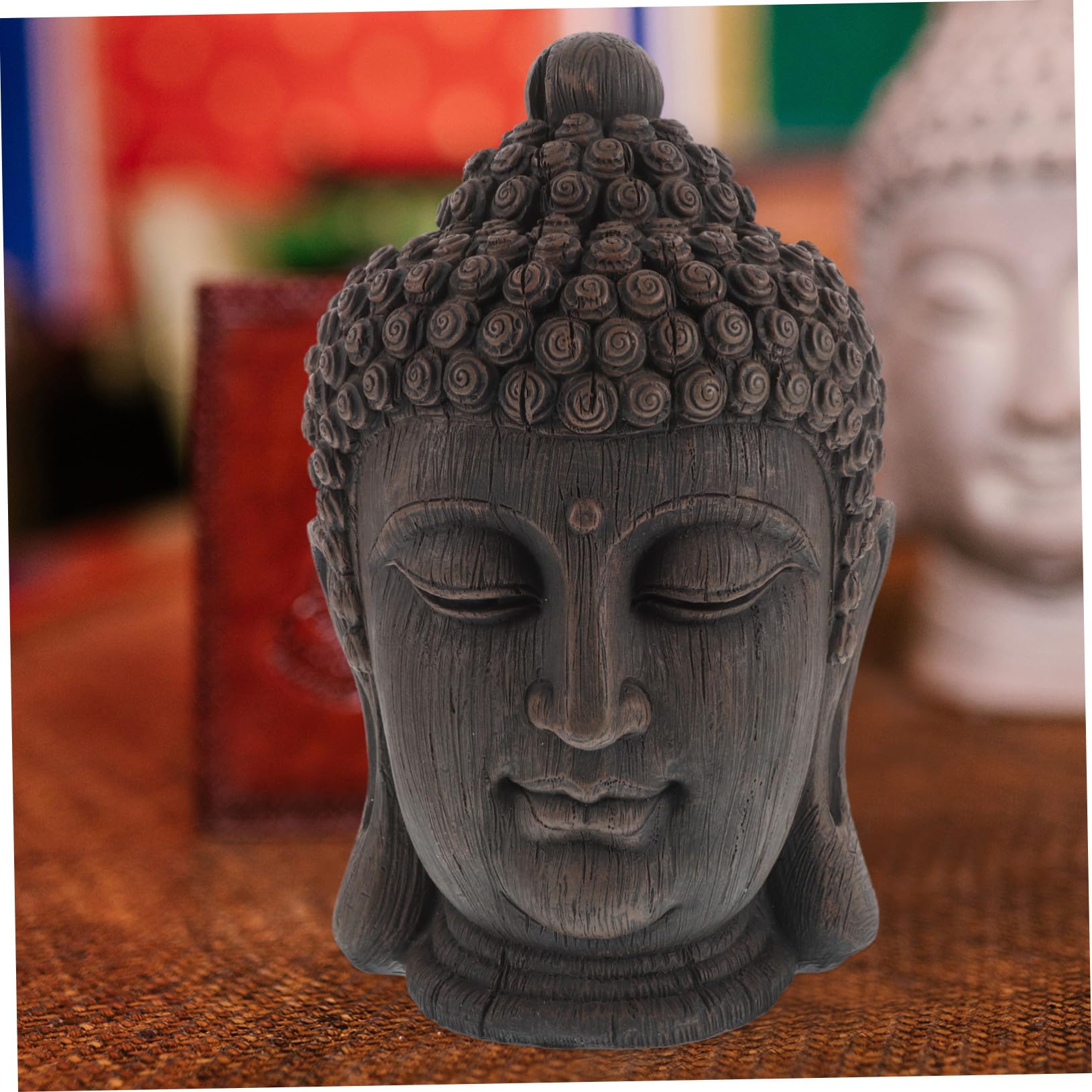 Estatua de Buda Meditando Cabeza Grande de Resina Sudeste Asiático para Decoración Interior Hogar Jardín Estilo Tailandés