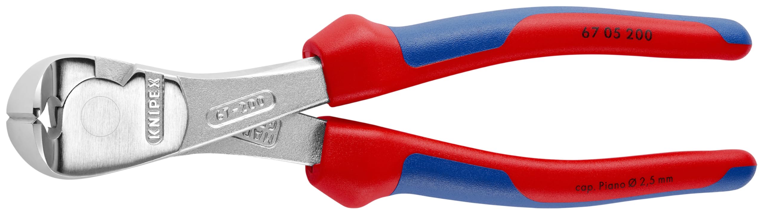 KNIPEX High Leverage End Cut Nippers, Red and Blue, 8-inch