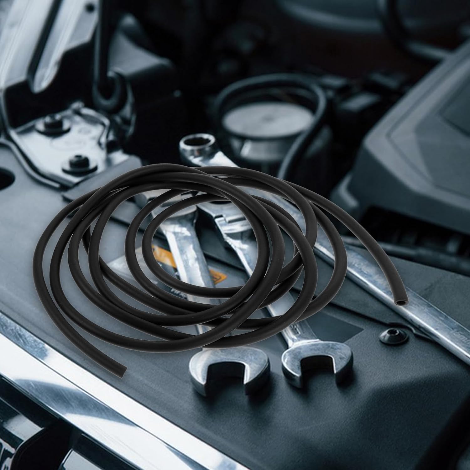 Windshield Washer Hose Kit with Hose Connectors for Automotive Replacement, Black Rubber Material, Easy to Install and Visually Appealing, Suitable for Windshield Washer Fluid