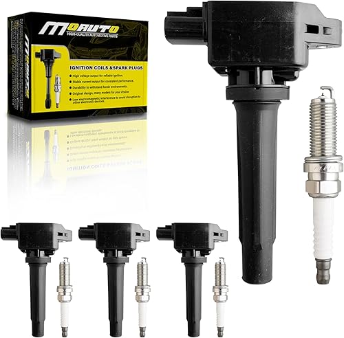 MOAUTO Juego de 4 bobinas de encendido UF656 PE2018100 y 4 bujías de iridio compatibles con Mazda 3 2012-2018, Mazda 6 2014-2017, Mazda CX-3, CX-9,