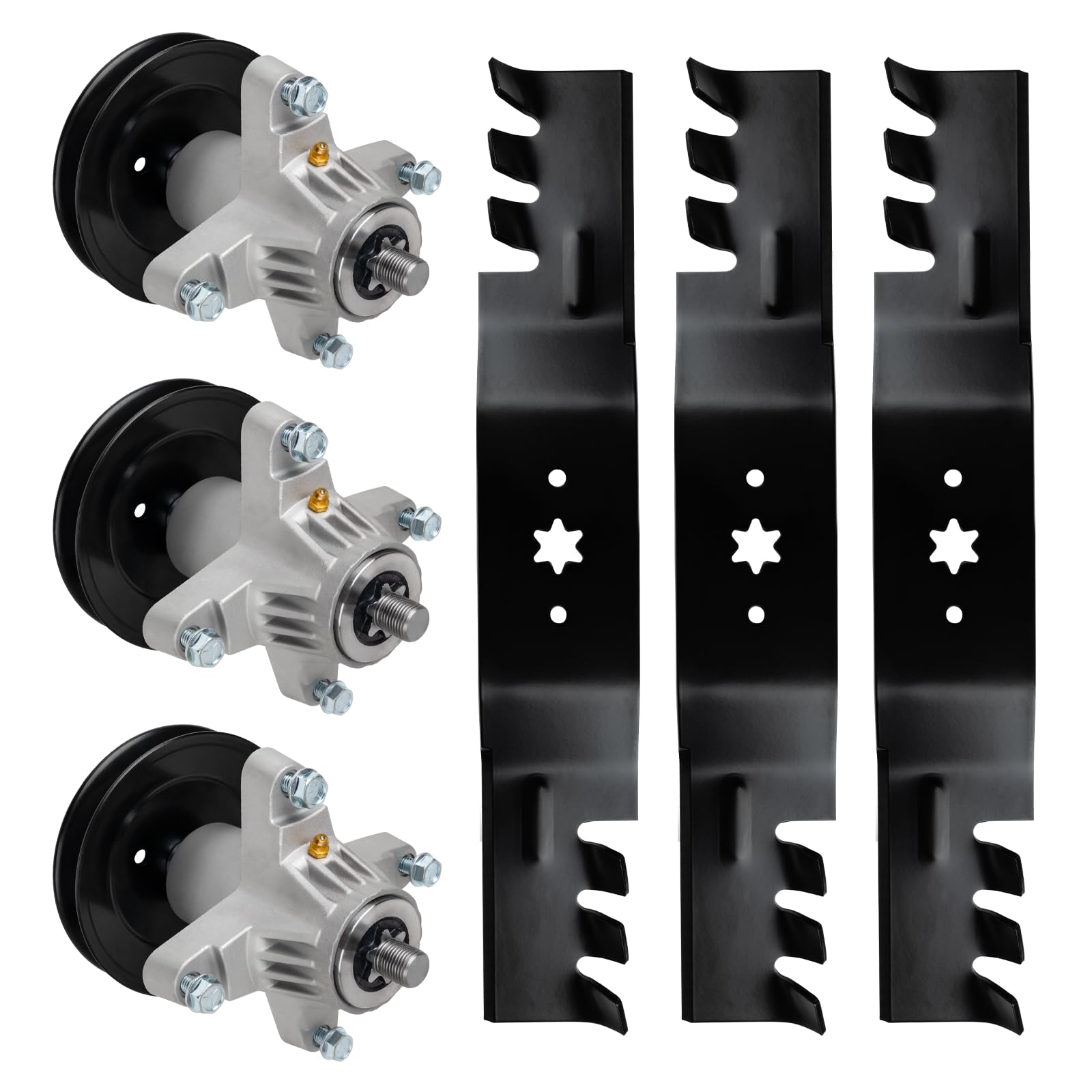 54 Inch Deck Rebuild Kit, Compatible with MTD Cub Cad-et ZT-54 Z6600 RZT L54 S54 Zero-Turn Mower, Include 3 Spindle 618-05137, 3 742-0677 Blade