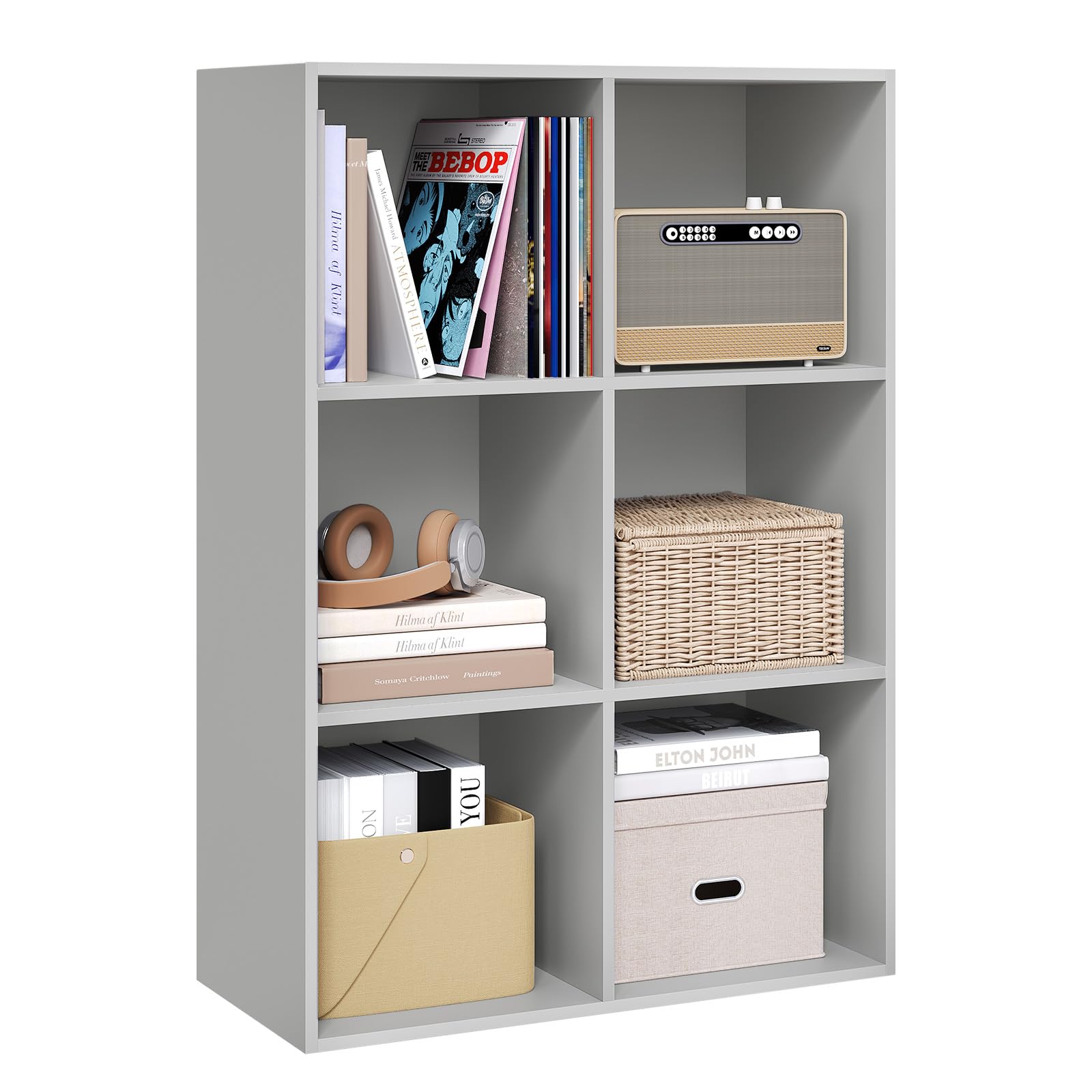 WOLTU Bücherregal, Bücherschrank, Standregal freistehend, Büroregal modern, Aufbewahrungsregal Aktenregal Raumteiler, #3355