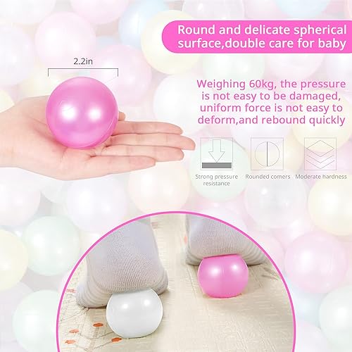 Miniatura 4 de STARBOLO Pelotas de Piscina de Pelotas para Niños Pequeños Paquete de 100 200 500 - Sin BPA y Ftalatos No Tóxicas A Prueba de Aplastamiento Pelotas