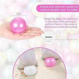 STARBOLO Ball Pit Balls Pack of 100 - New 10 Pearl Colors BPA&Phthalate Free Non-Toxic Crush Proof Play Balls Soft Plastic Ball for 1-3 Years Toddlers Kids Birthday Pool Tent Party (2.2inches).
