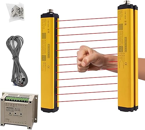 CGOLDENWALL Sensor de cortina de luz de seguridad Sensor de pantalla de luz Detector de radiación infrarroja Protector de punzón de rejilla de