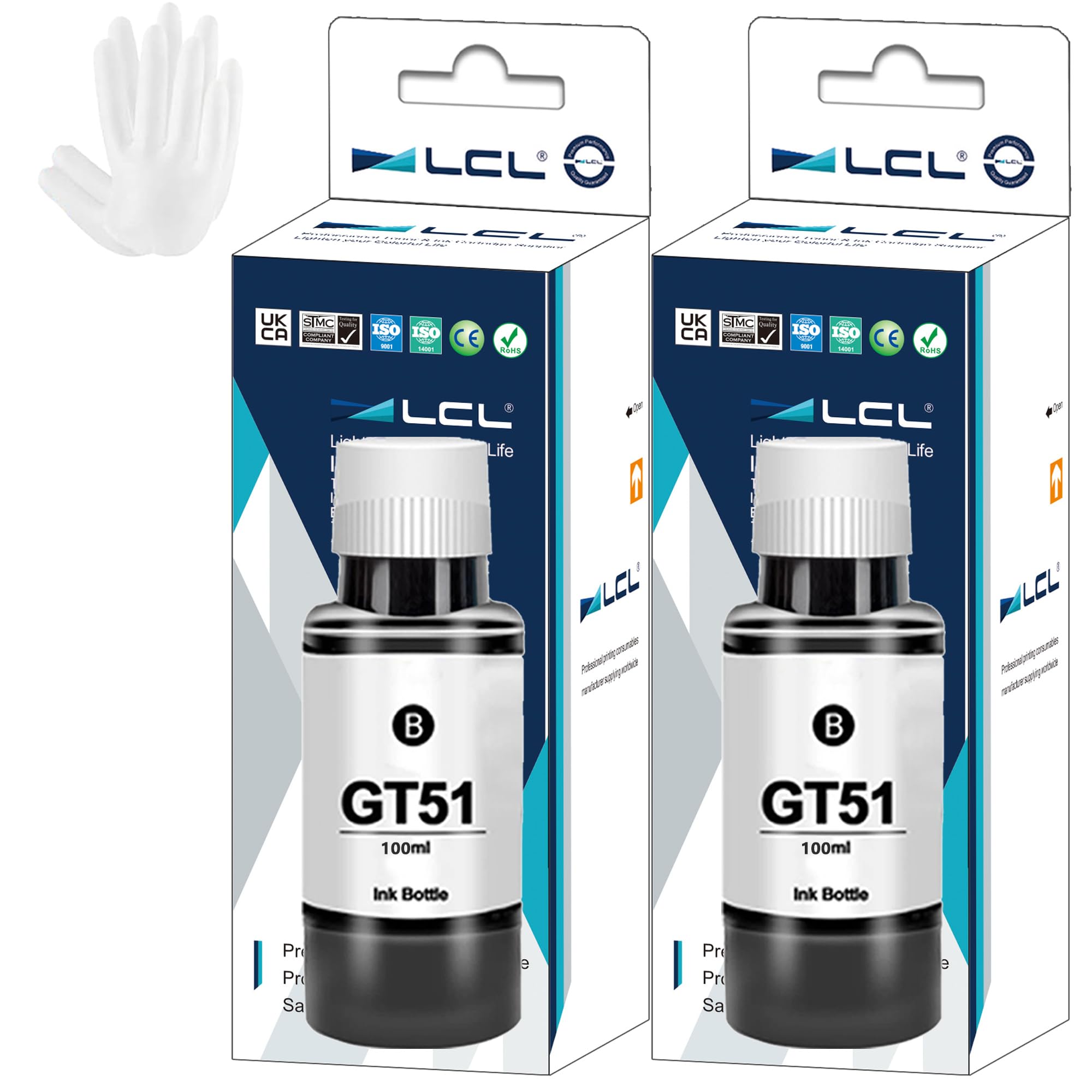 - LCL Compatible Ink Bottle Replacement for GT51 GT5810 5820 5811 5821 5822 118 310 311 315 318 319 410 411 415 416 418 419 (2-Pack Black)