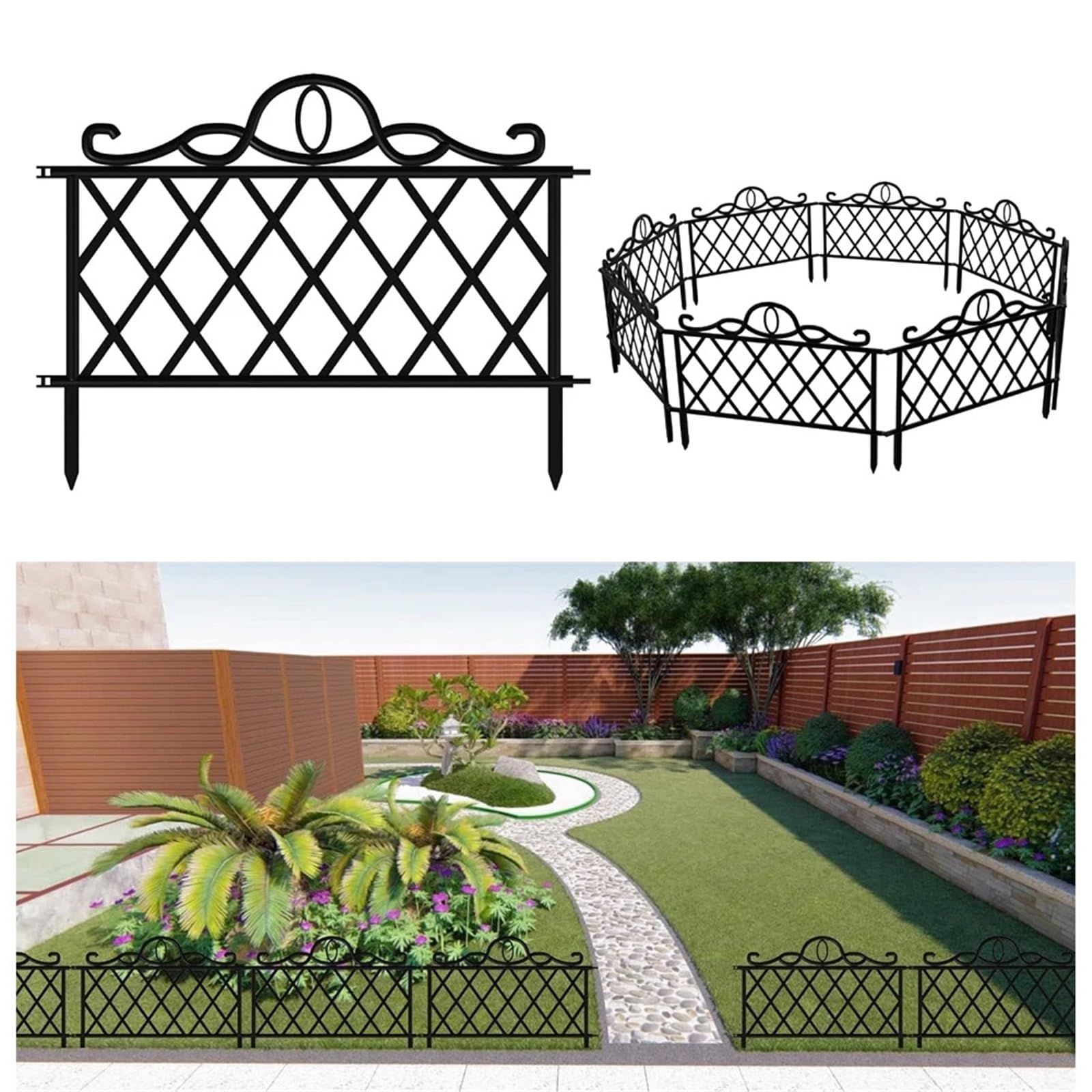 Lawn Edging Espacios al Aire Libre Jardín de plástico Decoración Bordes Configuración Flexible Cobertura Amplia