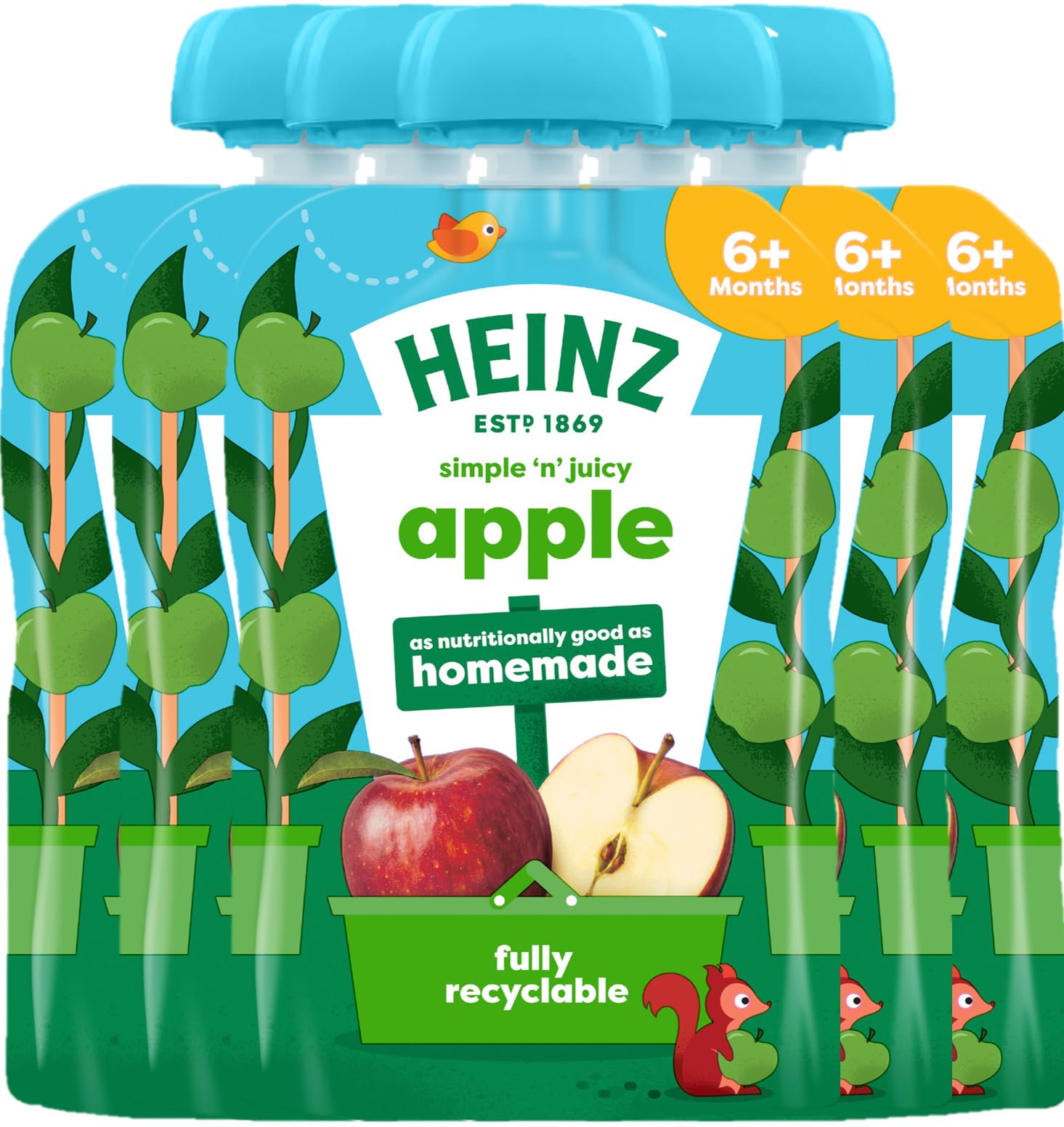 Heinz Baby Food Apple Fruit Pouch 6x100g
