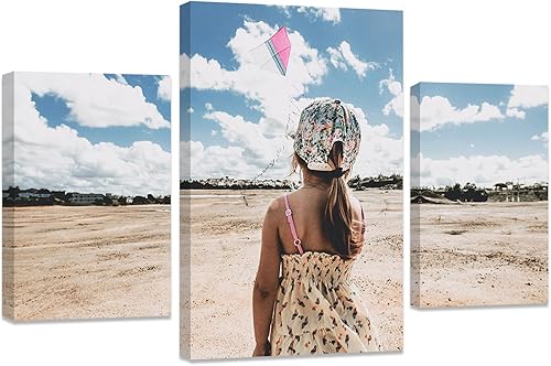 ZXHYWYM Arte de pared personalizado de 3 piezas, imágenes en lienzo personalizables, crea tus propias impresiones con tus fotos, póster