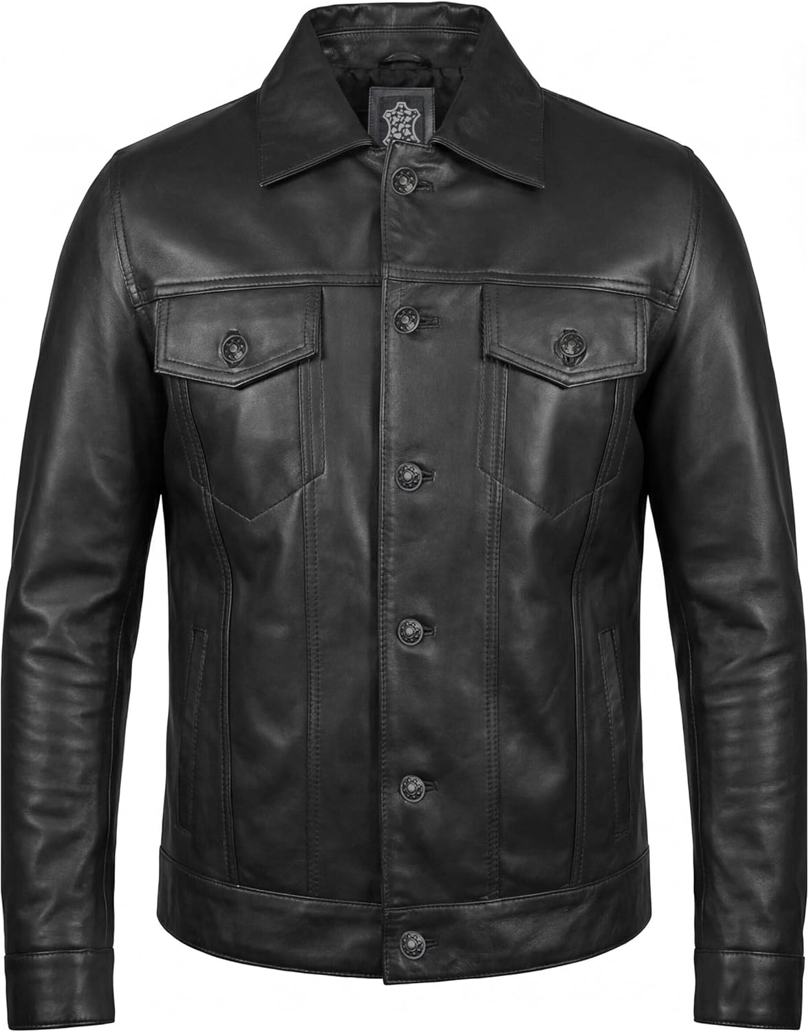 Mens Genuine Distressed Leather Motorcycle Jackets Trucker - American Vintage Style Western Trucker Jacket Men - Image 3