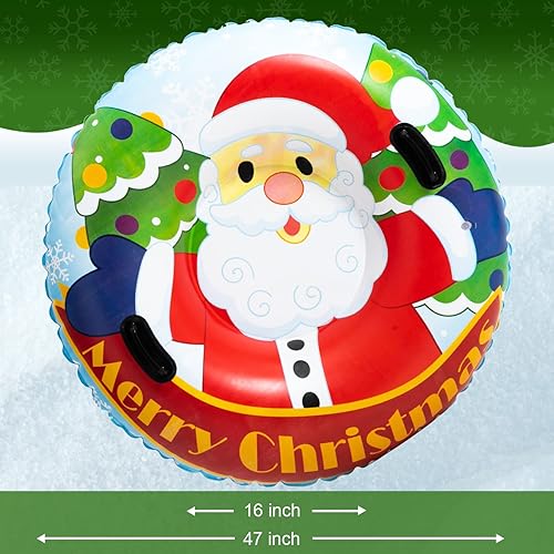 Miniatura 5 de Deslizador inflable para nieve de 47 pulgadas, deslizador inflable resistente para trineo, deslizadores inflables grandes para nieve, para diversión