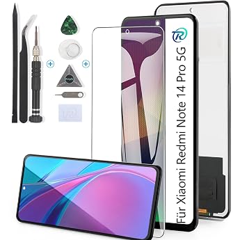RongZy LCD Display for Xiaomi Redmi Note 14 Pro 5G 24090RA29G Touchscreen and LCD Screen Replacement with Repair Tools Kit Black