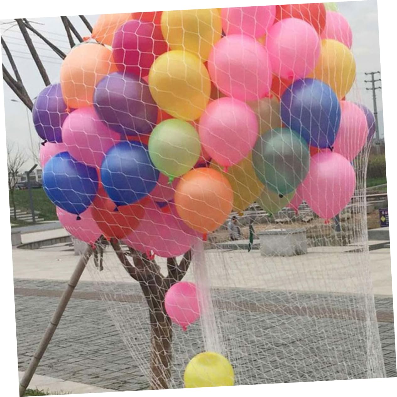 Zerodeko 2 Satz Weißes Ballonnetz aus Pp für Sichere Ballonfreigabe bei Feierlichkeiten und Partydekorationen Einfach zu Verwenden für Luftballonaufstieg