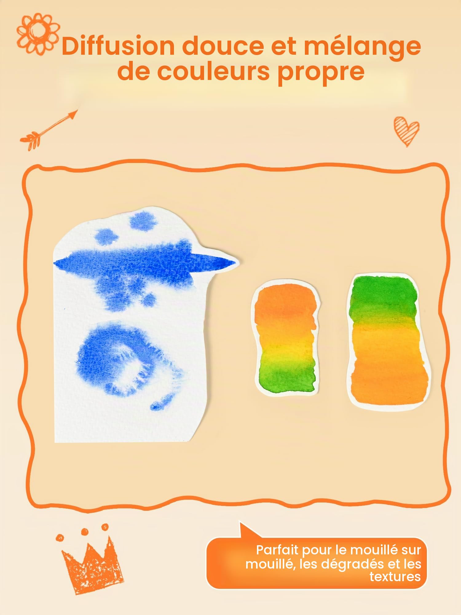 Woomer Aquarelle 24 couleurs couleurs vives haute pigmentation