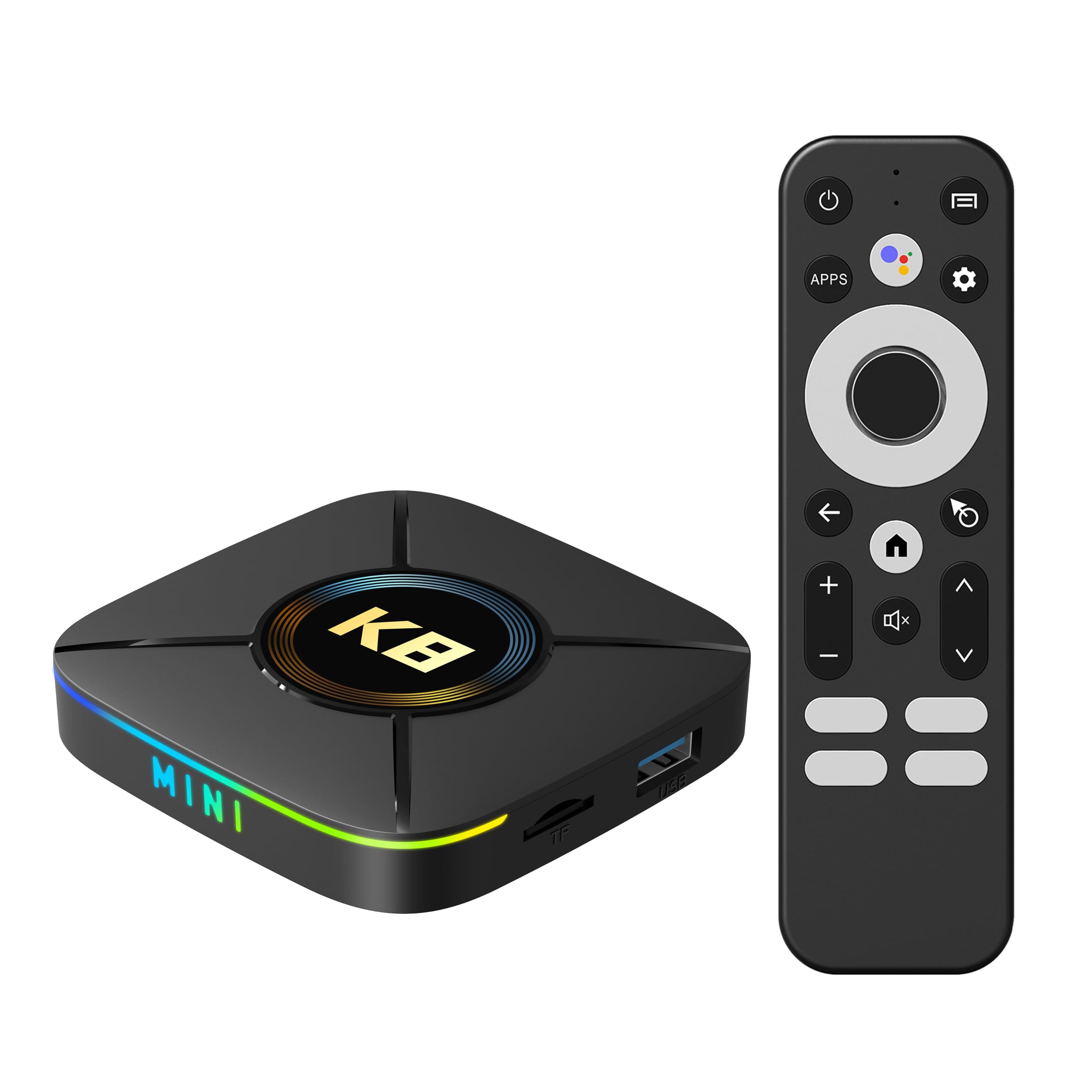 HK1 K8Mini Android 14.0 TV Box 2GB RAM 16GB ROM RK3518 Quad Core CPU Mali-450 GPU Support 2.4G/5G WiFi BT5.0 Smart TV Box - Model No.: HK1 K8Mini 2GB 16GB