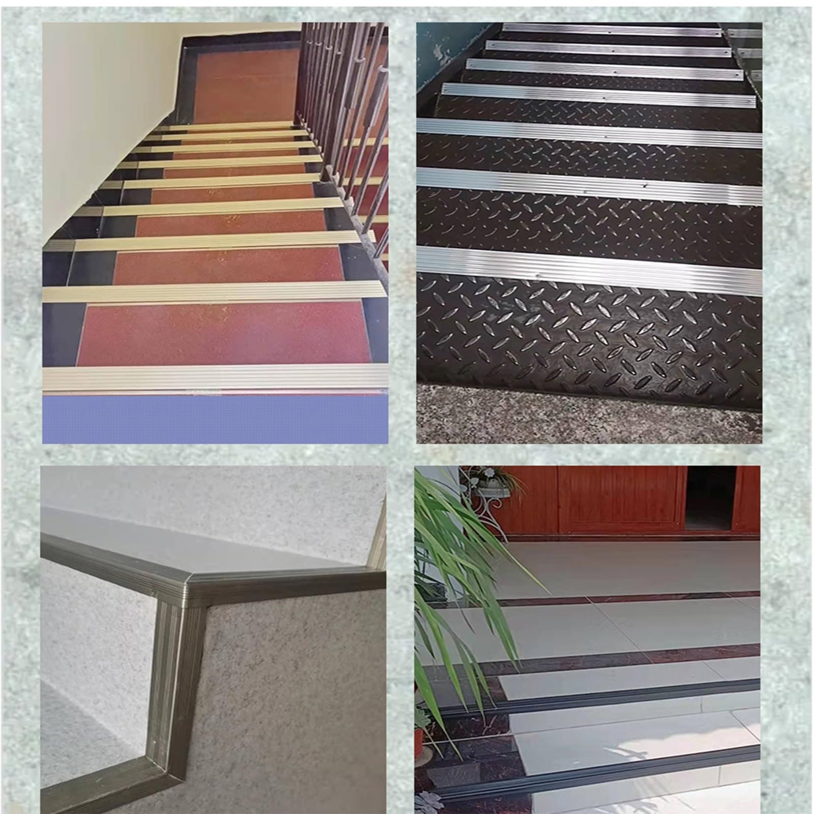 Grau Treppenrand Nase Trim -L-Form Aluminium Treppe Schritt Laufstufen 90cm，mit Anti-Rutschstreifen,Erheben Sie Ihr Wohnzimmer Treppe Design(Gold,90cm L 100mm*30mm)