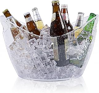 Nwvuop 12L Ice Beverage Tub Large Drink Bucket Clear Acrylic Wine Champagne For Parties Barbecues Picnics