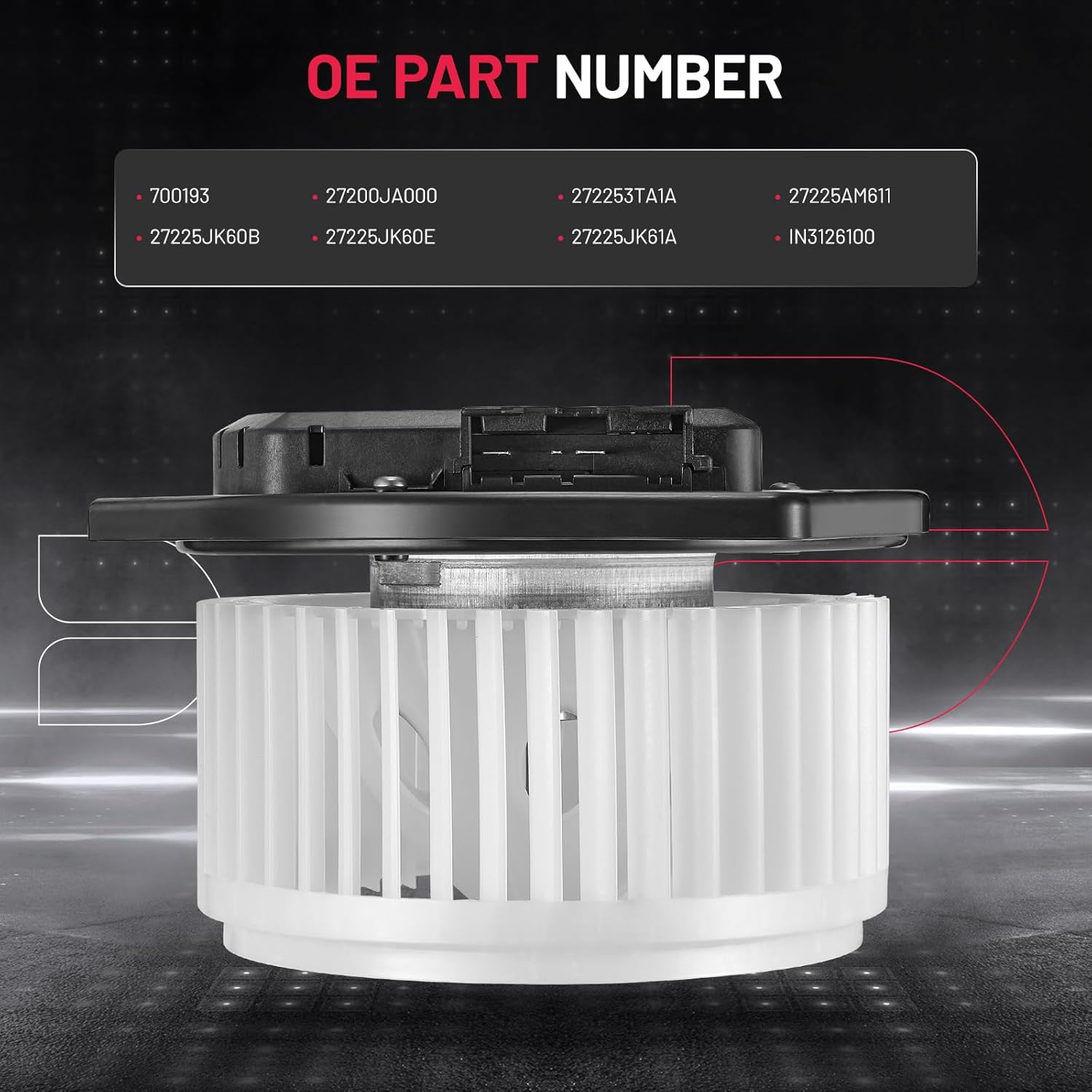 BDFHYK AC Heater Blower Motor Fan 700193 Compatible with INFINITI EX35 FX45 G25 M45 Q45 QX50 QX60,Compatible with Nissan 350Z 370Z Altima GT-R Maxima Murano Quest,HVAC Blower Motor Assembly 27225AM611