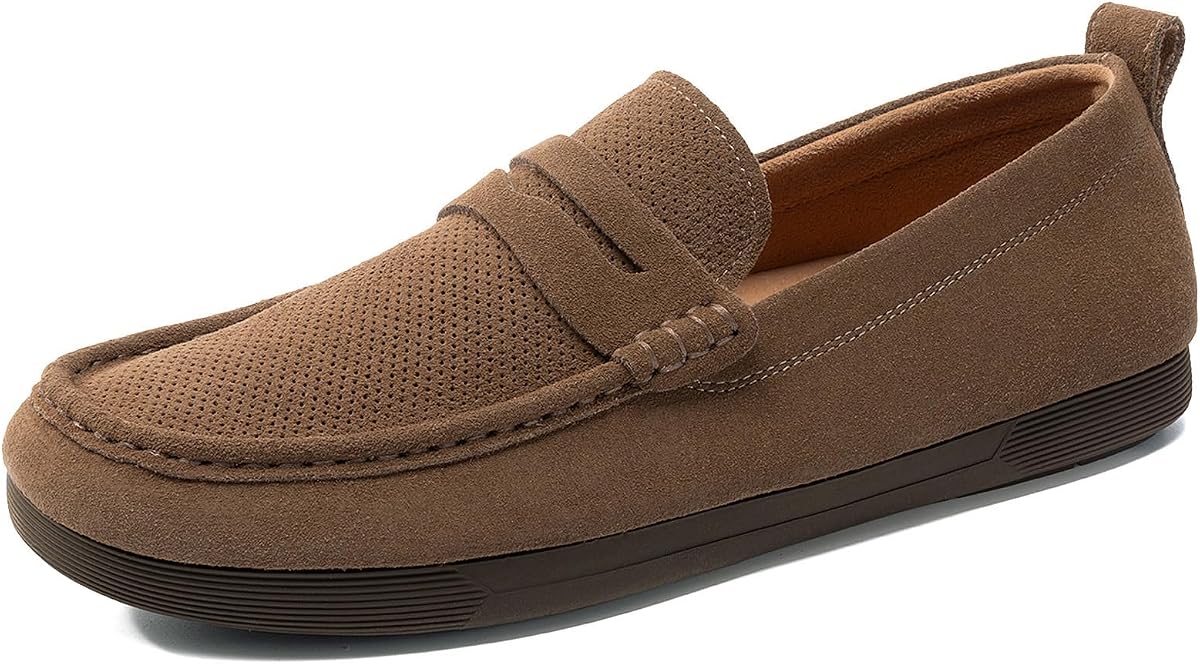 Bruno Marc Men's Penny Loafers Suede Leather Moccasins Casual Slip-on Driving Shoes