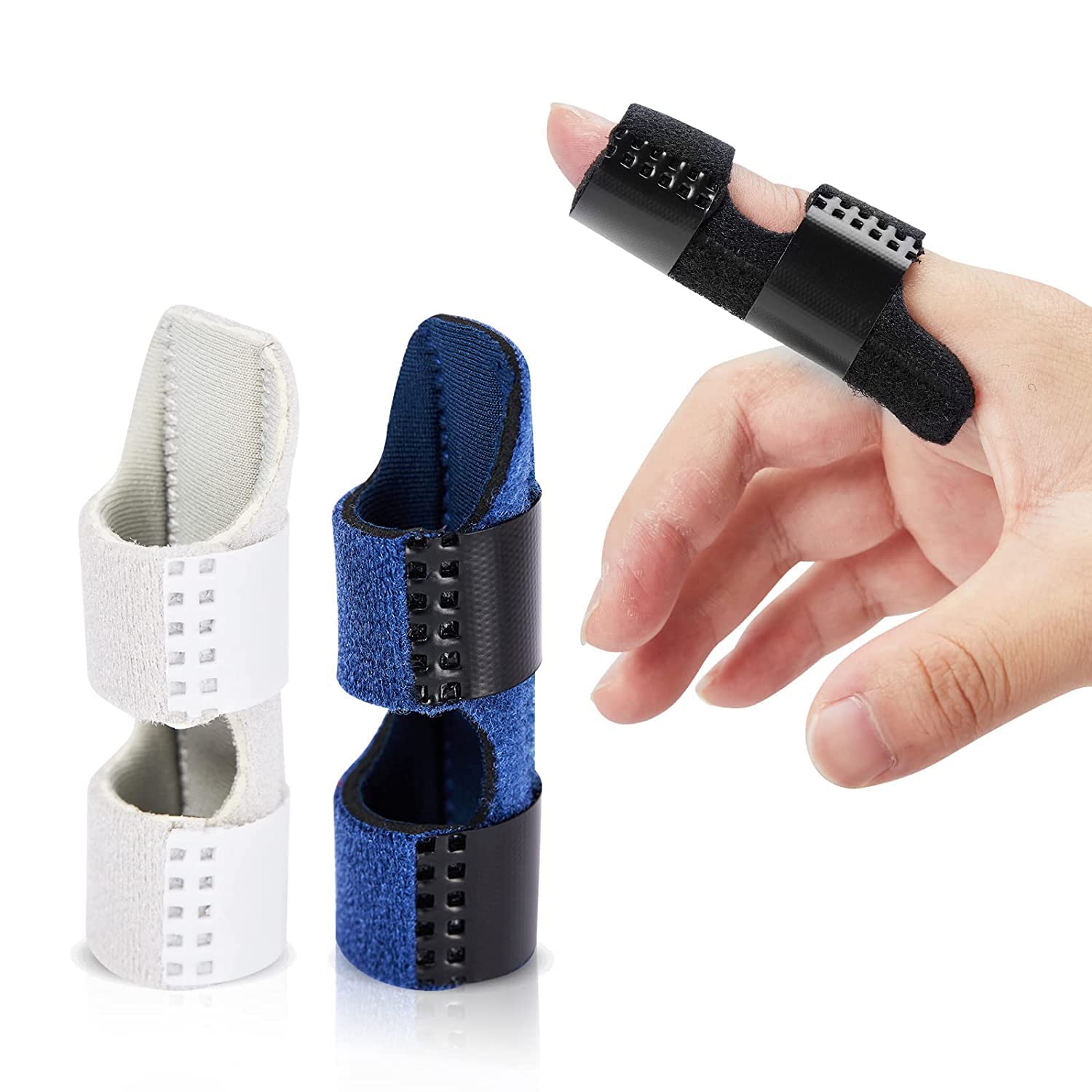KASTWAVE Trigger Finger Splints, 3Pcs Trigger Finger Brace Finger Straightener Finger Support, Finger Splint for All Fingers