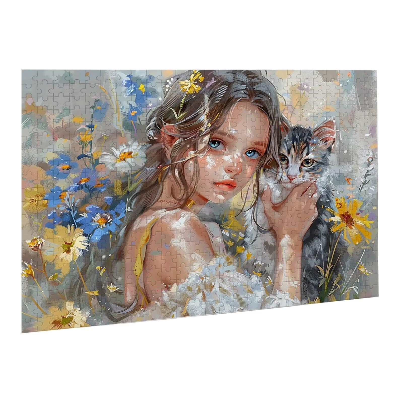 Jigsaw Puzzle, 2000 Pezzi Puzzle Classici, Donna. Puzzle Rilassamento Intelligence, Mpossibile Difficile Puzzles impegnativo per adulti Puzzles per Gioco Familiare, Regalo per Amore Amico Gatto K0F885