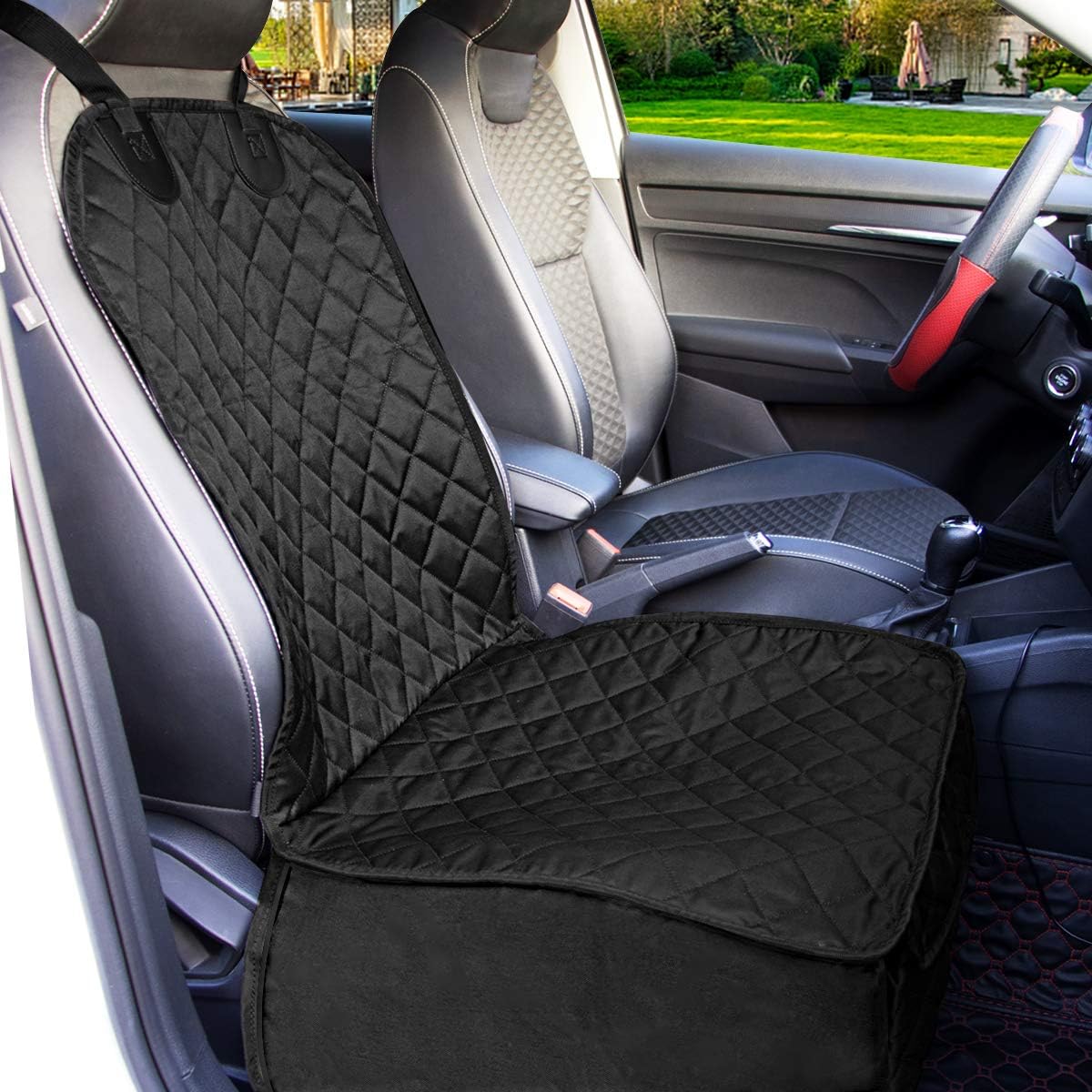 Honest 2 Pack Dog Car Seat Cover with Side Flaps,Waterproof Front Seat Cover Dog Car Seat Cover,Nonslip Scratchproof Pet Front Seat Cover for Cars, Trucks & SUVs,Black
