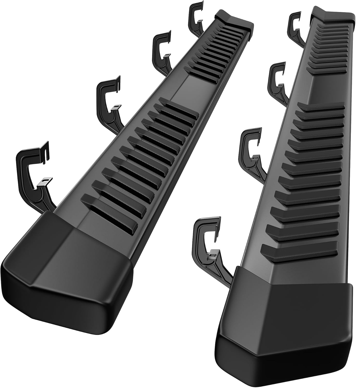 6 Inches Running Boards Compatible with 2007-2018 Chevy Silverado/GMC Sierra 1500 Crew Cab, 2007-2019 2500HD 3500HD Crew Cab, Black Side Steps Stainless Steel Nerf Bars