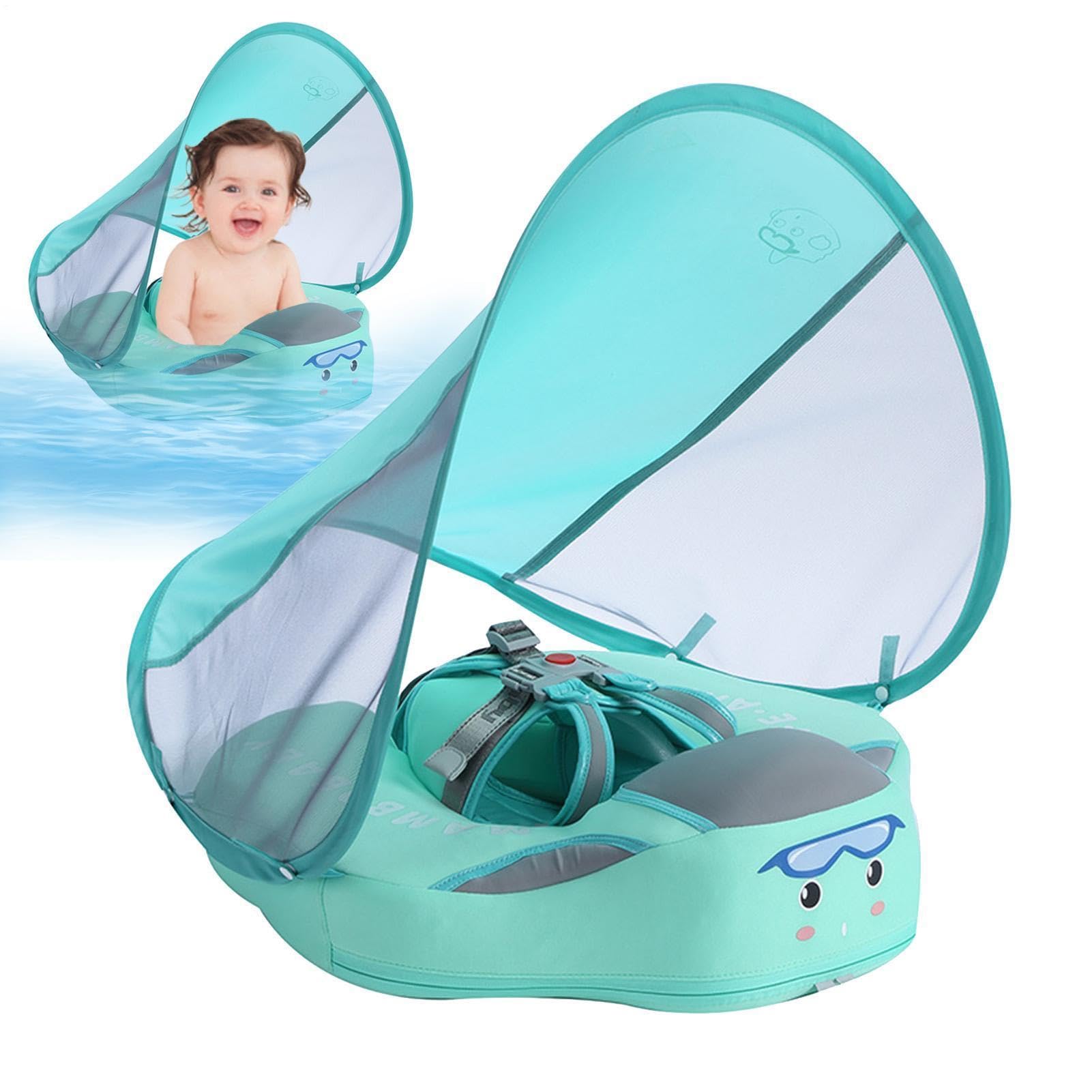 Flotador para Bebés para Natación Flotador Infantil para Piscinas | Flotador Estable con Sombrilla Protectora Solar para Viajes y Verano en Playa o Lago, para Bebés de 3 a 24 Meses