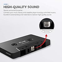 Vista 4 de Elook Kit de adaptador auxiliar de casete para coche, incluye un smartphone a adaptador de conector de auriculares de 0.138 in, color negro