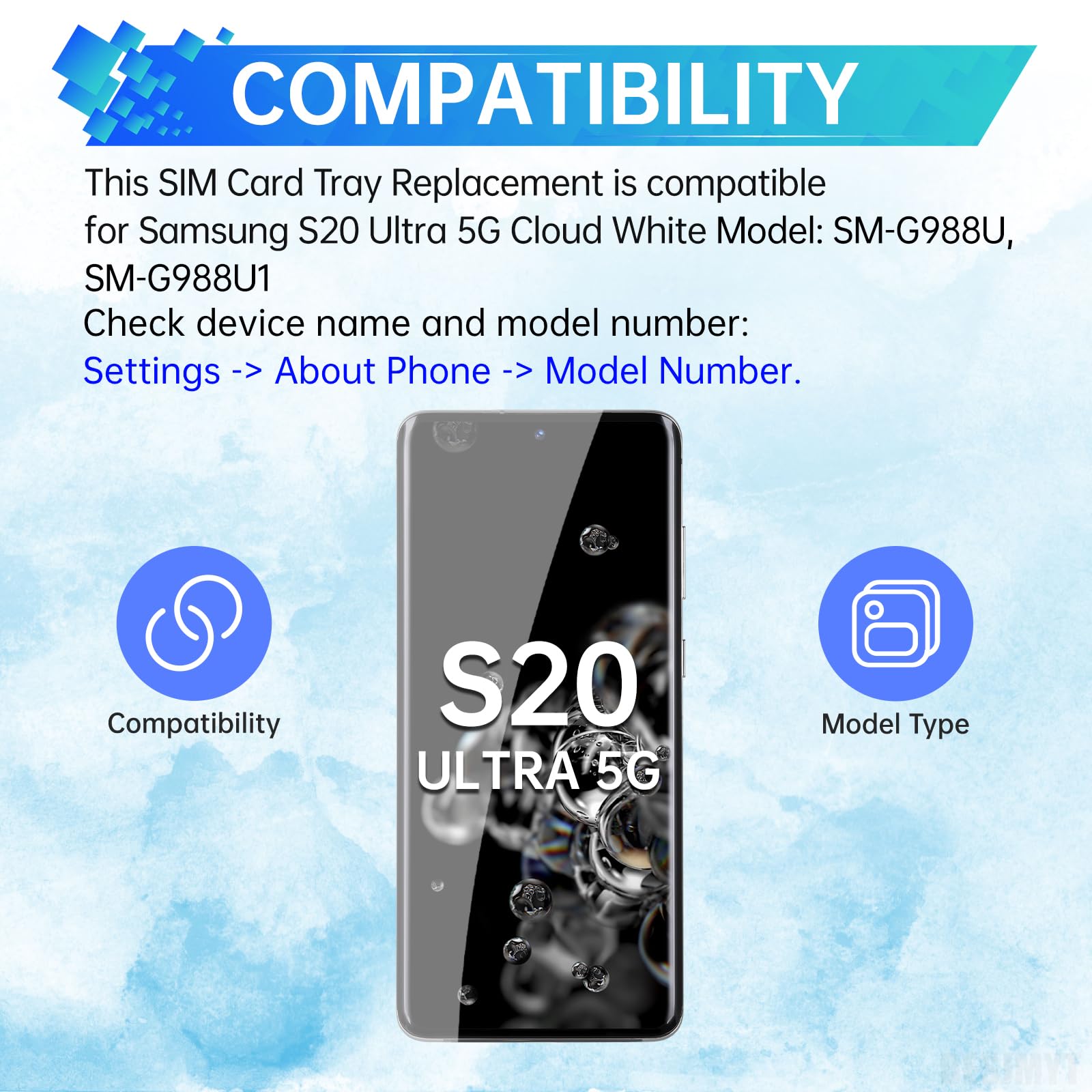 Amazon.com: BESJMYT for Samsung Galaxy S20 Ultra 5G Sim Card Tray
