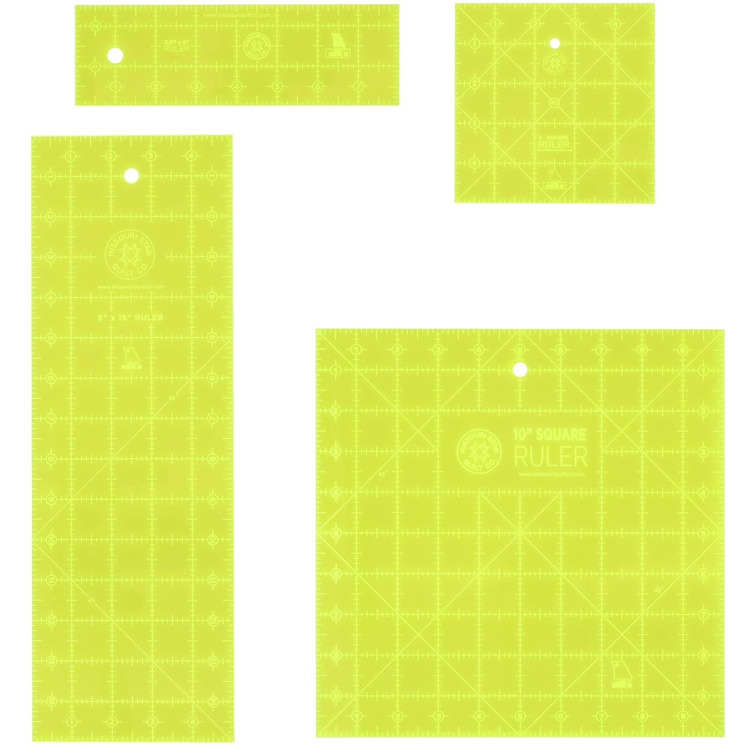 Missouri Star Acrylic Quilting Rulers Set of Rectangular