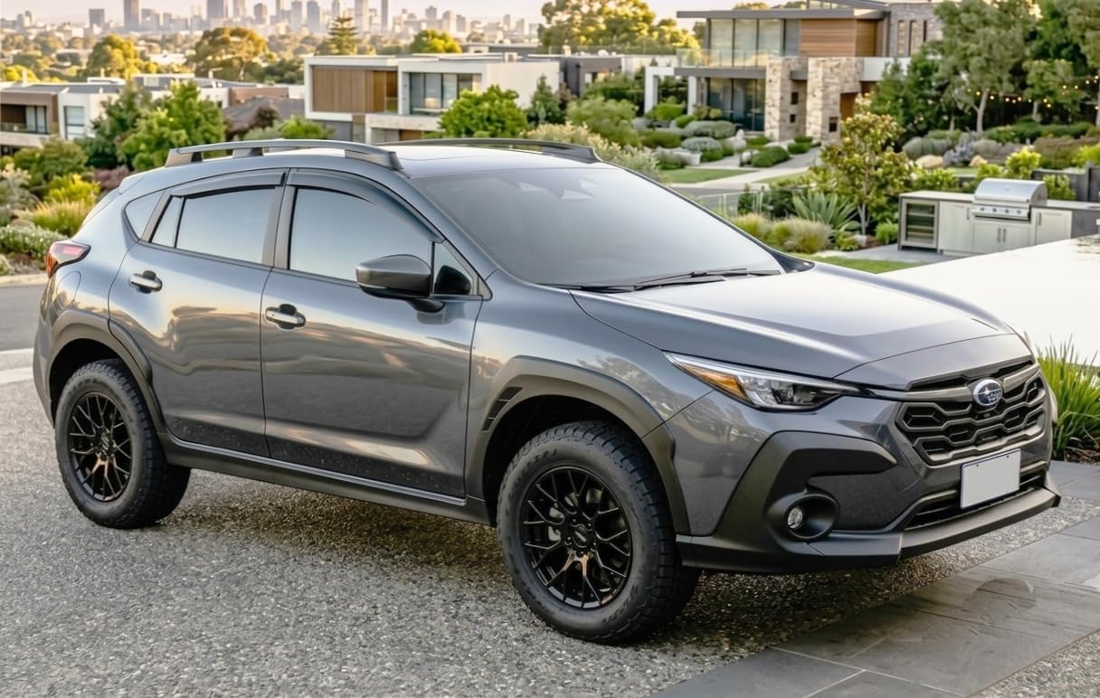 2024-2026 Tape-On Side Window Deflector Visors for Subaru Crosstrek & for Subaru Impreza Smoke Tinted Rain Guards Base Premium Sport Limited RS 2025 image 4