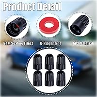 Vista 4 de 10 piezas de tapas de válvula de neumático TPMS con vástago largo, tapas de válvula de rueda de plástico negro para TPMS TR20008, tapas de vástago