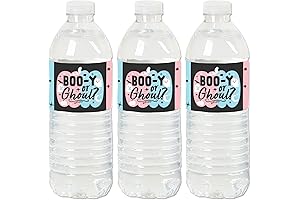20 Count Boo-Y or Ghoul Halloween Gender Reveal Water Bottle Stickers