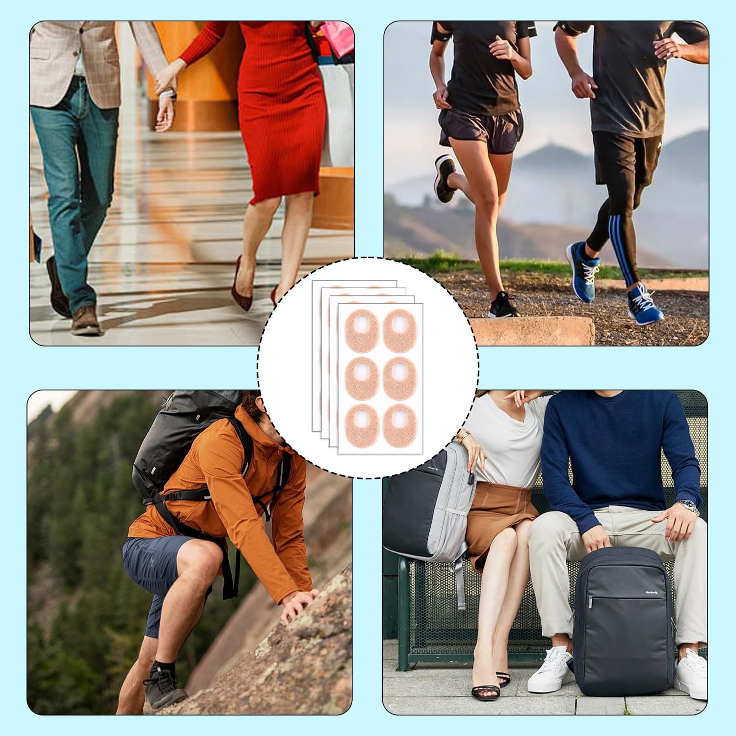 24 PCS Almohadillas para Callos,Anillos Protectores de presión,tiritas para Callos,tiritas para Rozaduras en los pies,Almohadillas para callosidades,Protectores autoadhesivos para Callos