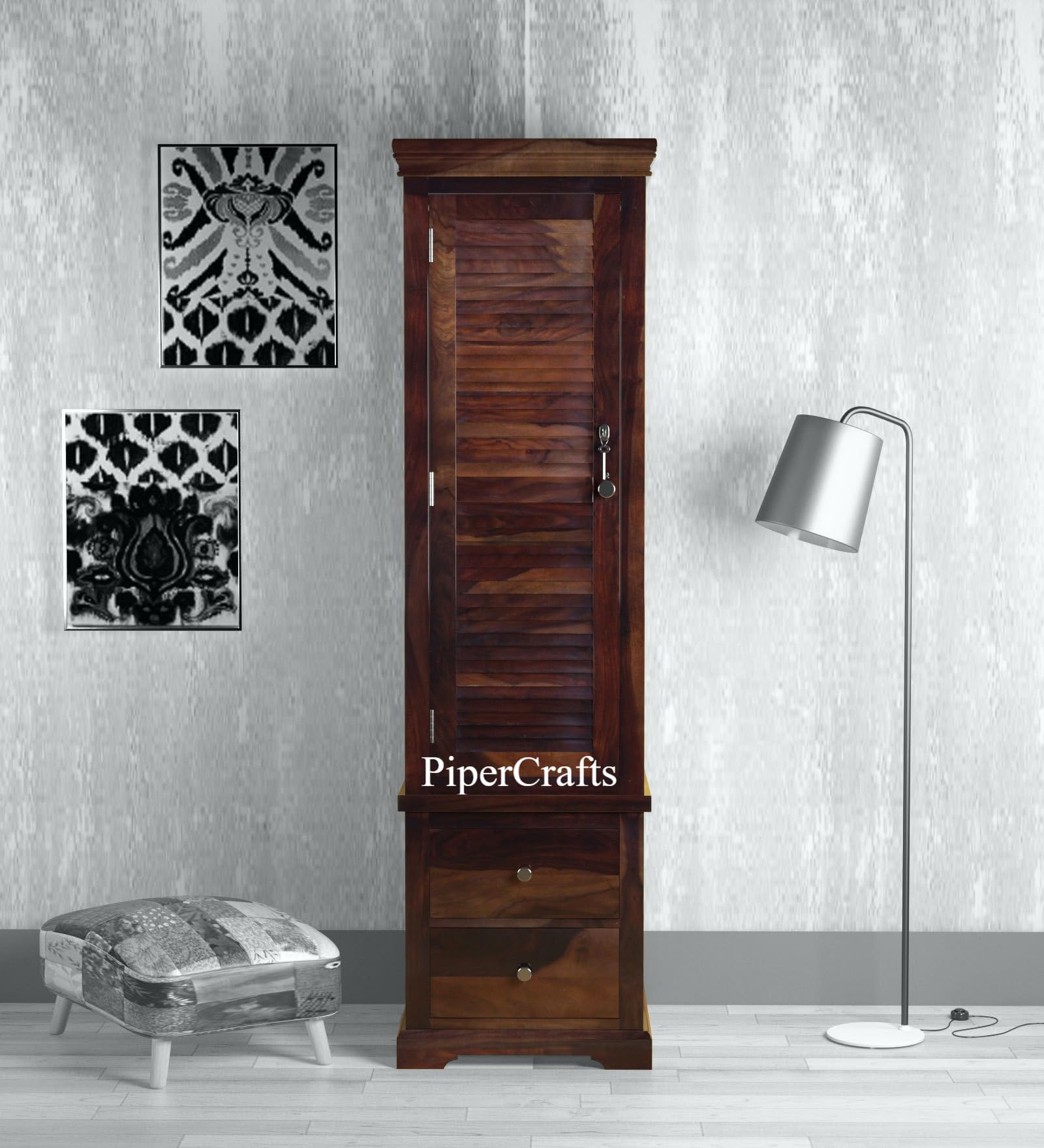 Sheesham Wood Wardrobe Storage, Cupboard Organiser, Clothes Organizer, Wardrobe for Clothes Wooden, Solid Wood Almirah for Clothes Wooden Provincial Teak Finish-image-36