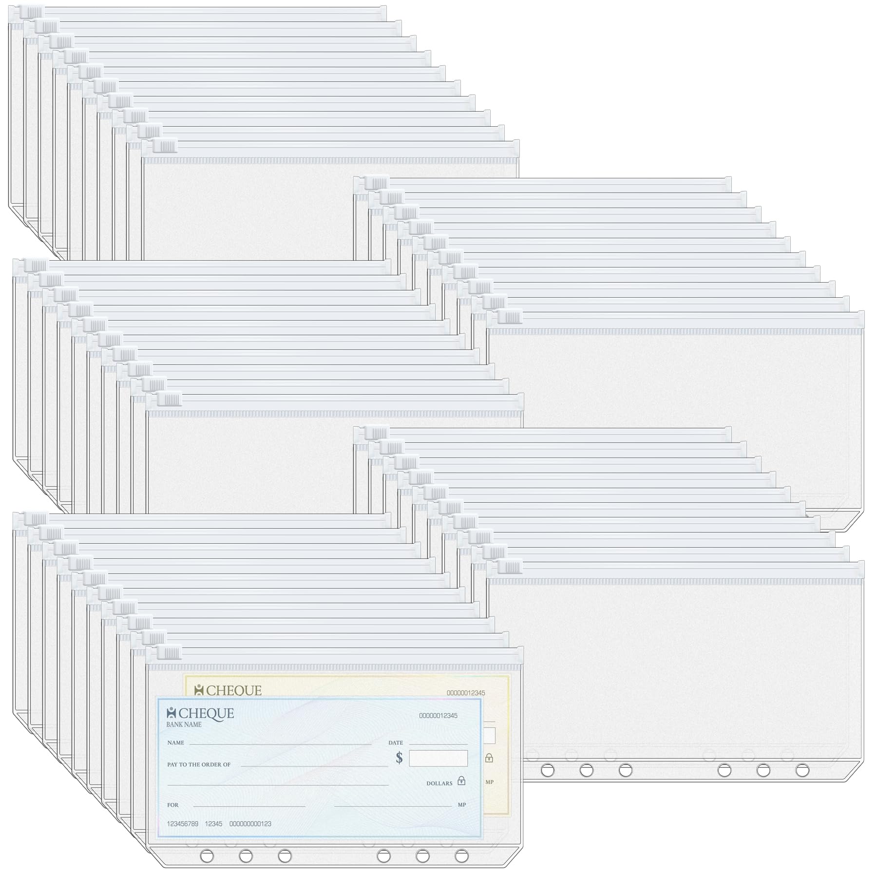Antner 50PCS A6 Binder Pockets 6-Hole Cash Envelopes for A6 6-Ring Binder