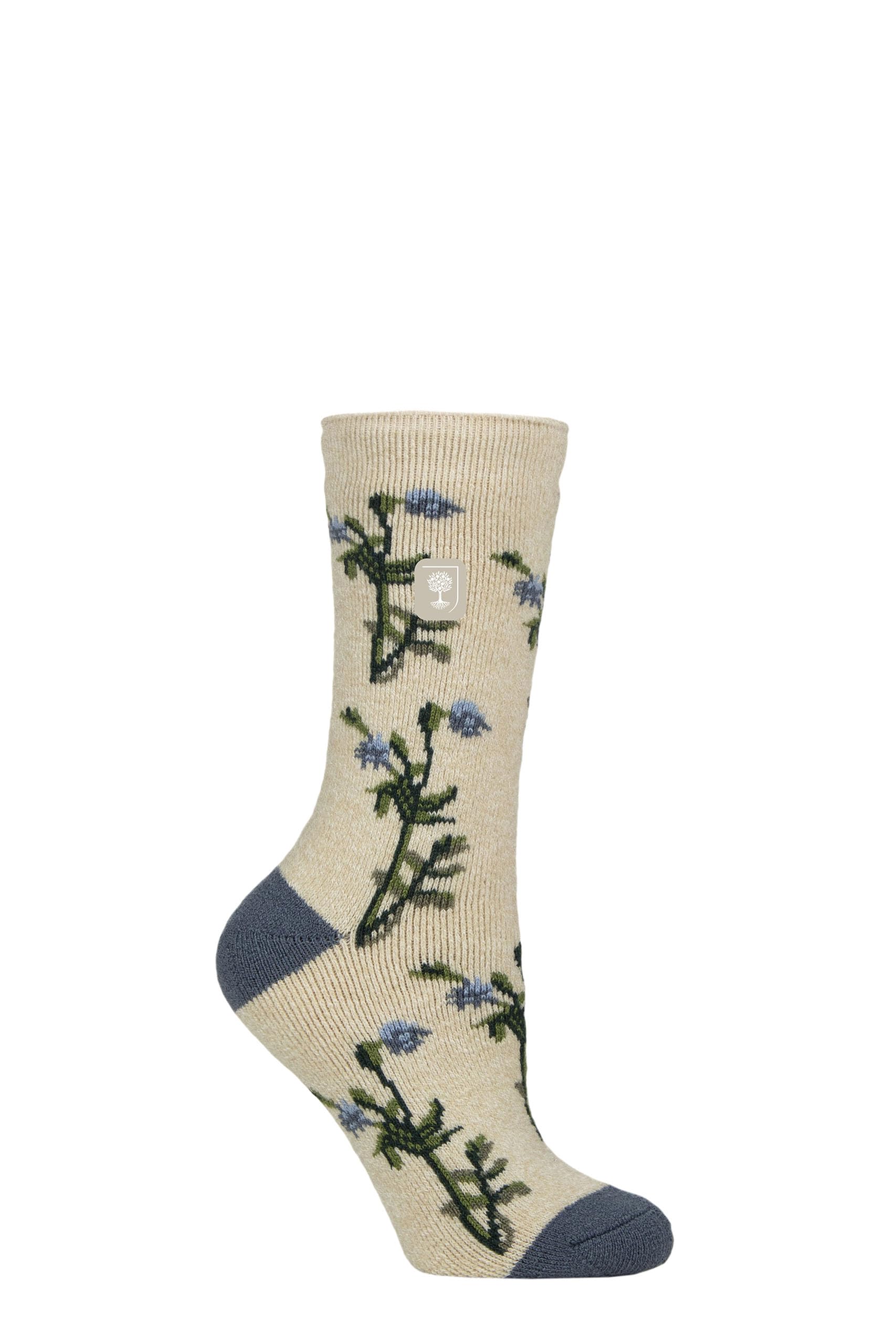 Heat Holders Women's Foliage Oat Rhs The Royal Horticultural Society Thermal Socks X Rhs 1.6 Tog Lite, Warm, Fruit, Floral & Botanical Patterned, Gift For Gardeners, 1 Pair Size 4-8 4-8