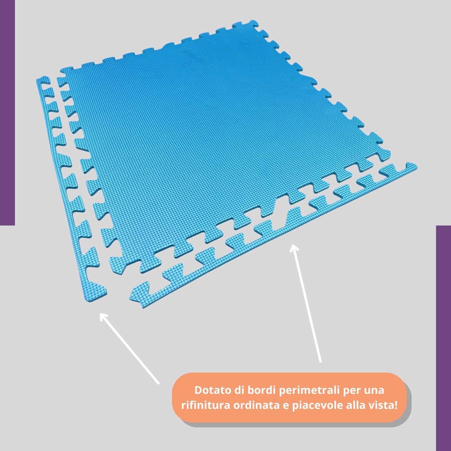 Tappeto Puzzle per Piscina Antiscivolo Morbido 60x60x1 cm 6 Pezzi Blu