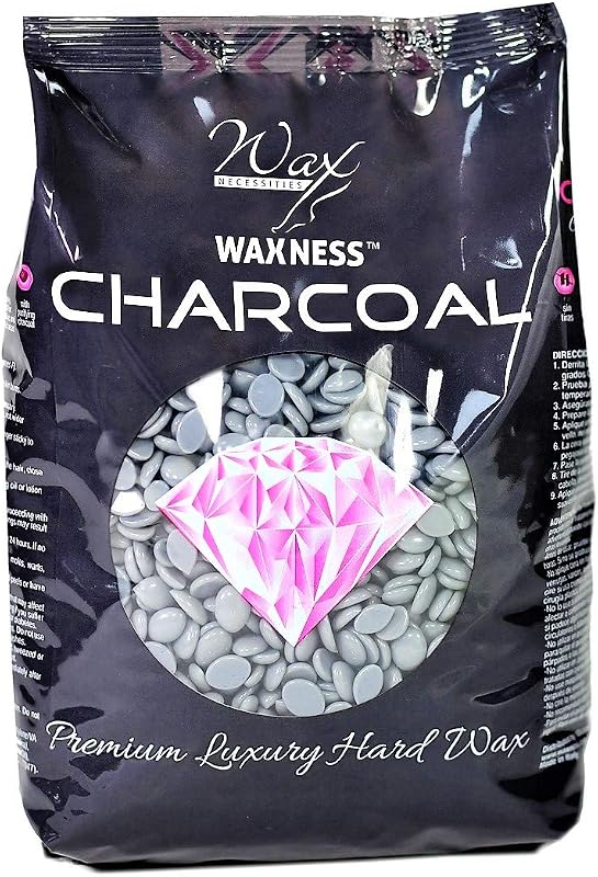 Cera depilatória dura em pérolas Waxness Charcoal, sem resina natural, 500 g
