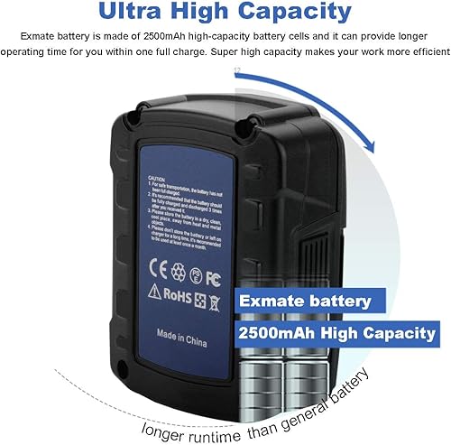 Miniatura 2 de Exmate 2.5Ah 12V Replacement Battery for RYOBI CB120L CB121L BPL-1220 130503001 130503005, Ryobi 12V Lithium Battery (NOT for CB120N)