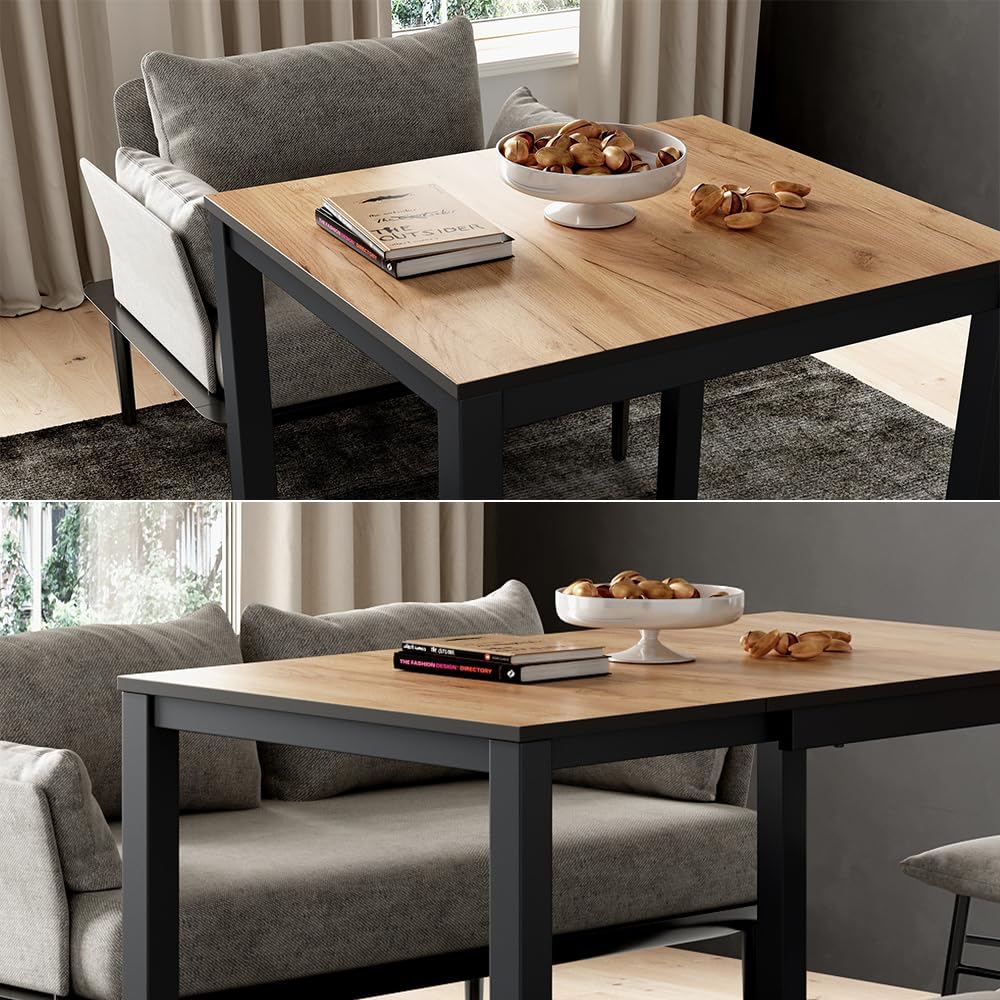 Vicco Esstisch Granny, Eiche/Anthrazit, 80-120 x 70 cm ausziehbar, mit Ausziehfunktion für Variable Tischlängen