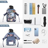 Vista 3 de FINPAC Bolsa de accesorios para muletas, organizador de almacenamiento resistente al agua, con soporte para bebidas y bolsa con cremallera