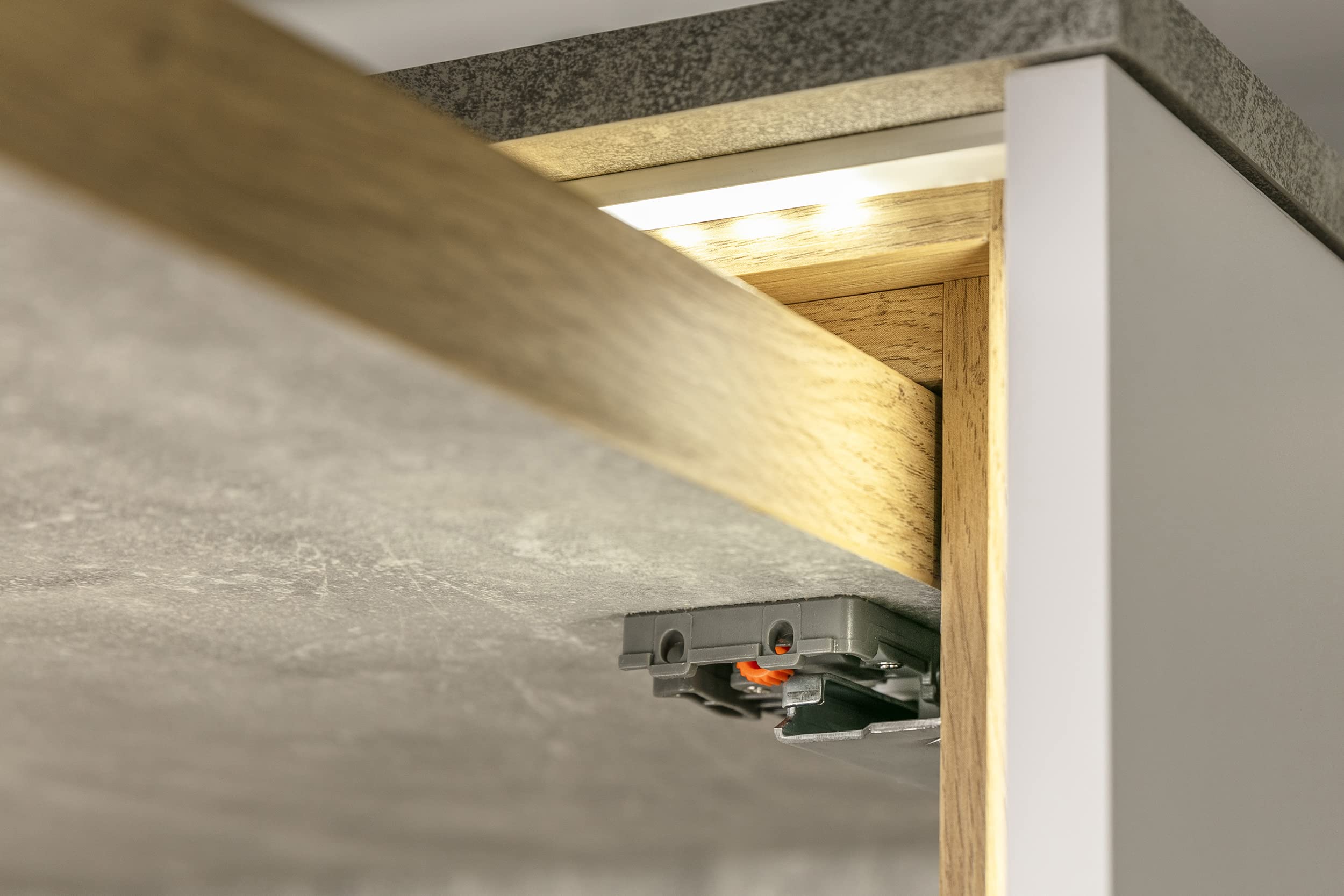 GTV Prowadnica dolnego montażu, szyny do szuflad, pełne prowadnice szuflad - 500 mm - system szyn Soft-Close - prowadnica montażowa przesuwna - obciążenie do 30 kg - 1 zestaw = 2 sztuki