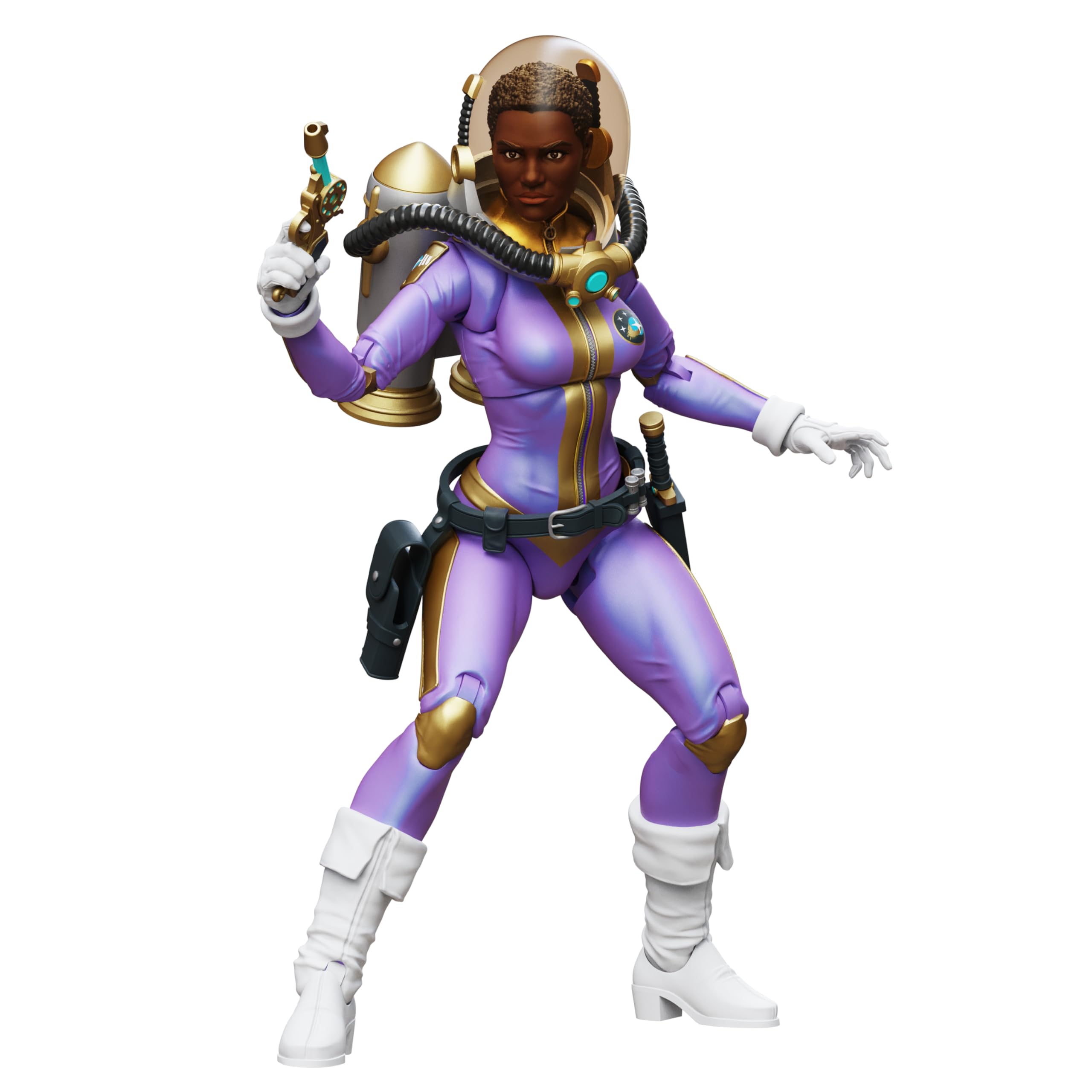 Boss Fight Studio Epic H.A.C.K.S. Core Wave 1, Roxy London: Freelance Peacekeeper Action Figure - Statuetta da collezione altamente articolata con parti intercambiabili e accessori - scala 1:12