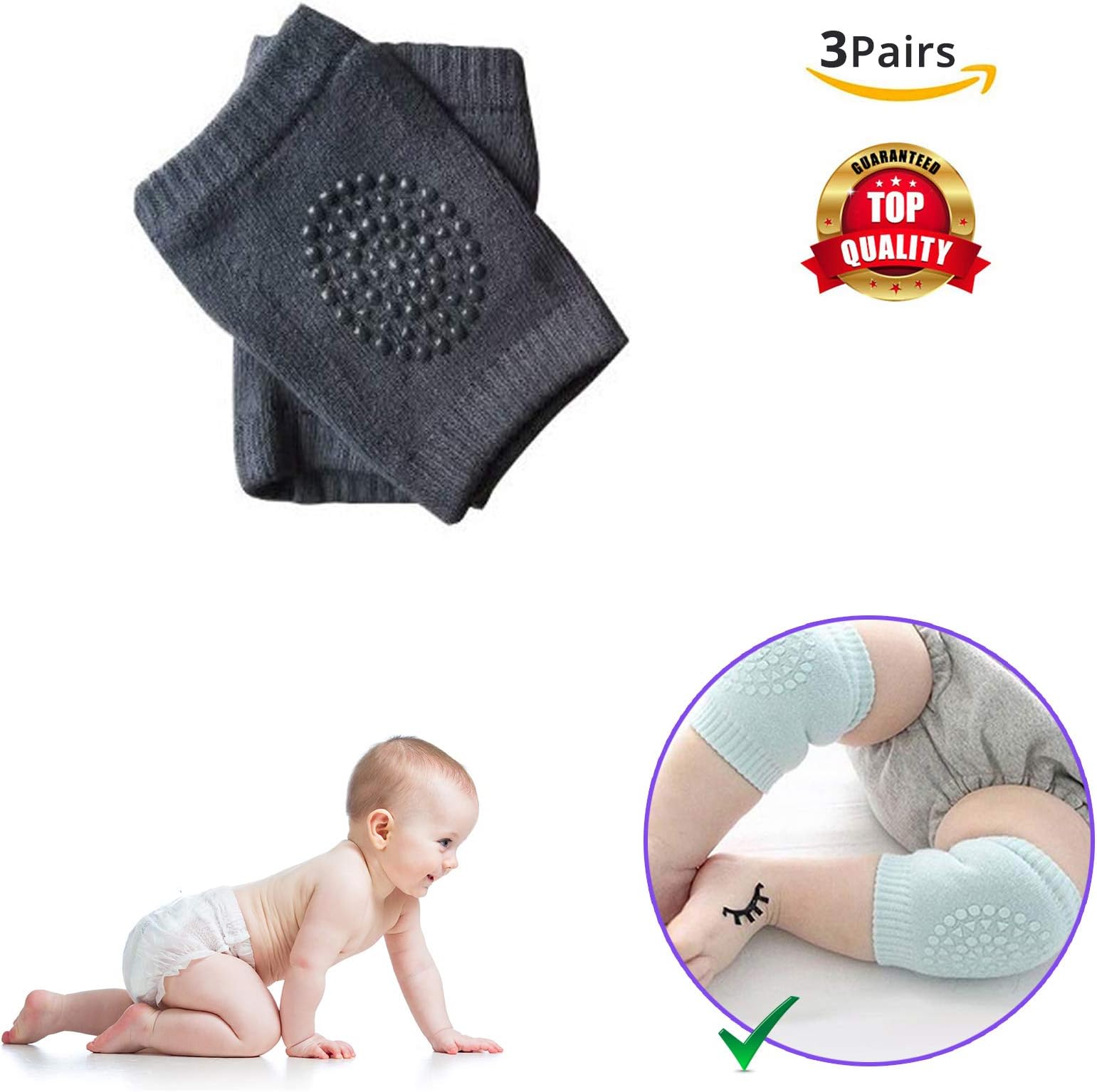 SAFE-O-KID (6 Pieces Extra thick, Soft Sponge Knee and Elbow Pads for Kids – Ultimate Comfort and Protection for Active Play – Protective Gear for Active Children - Dark Grey