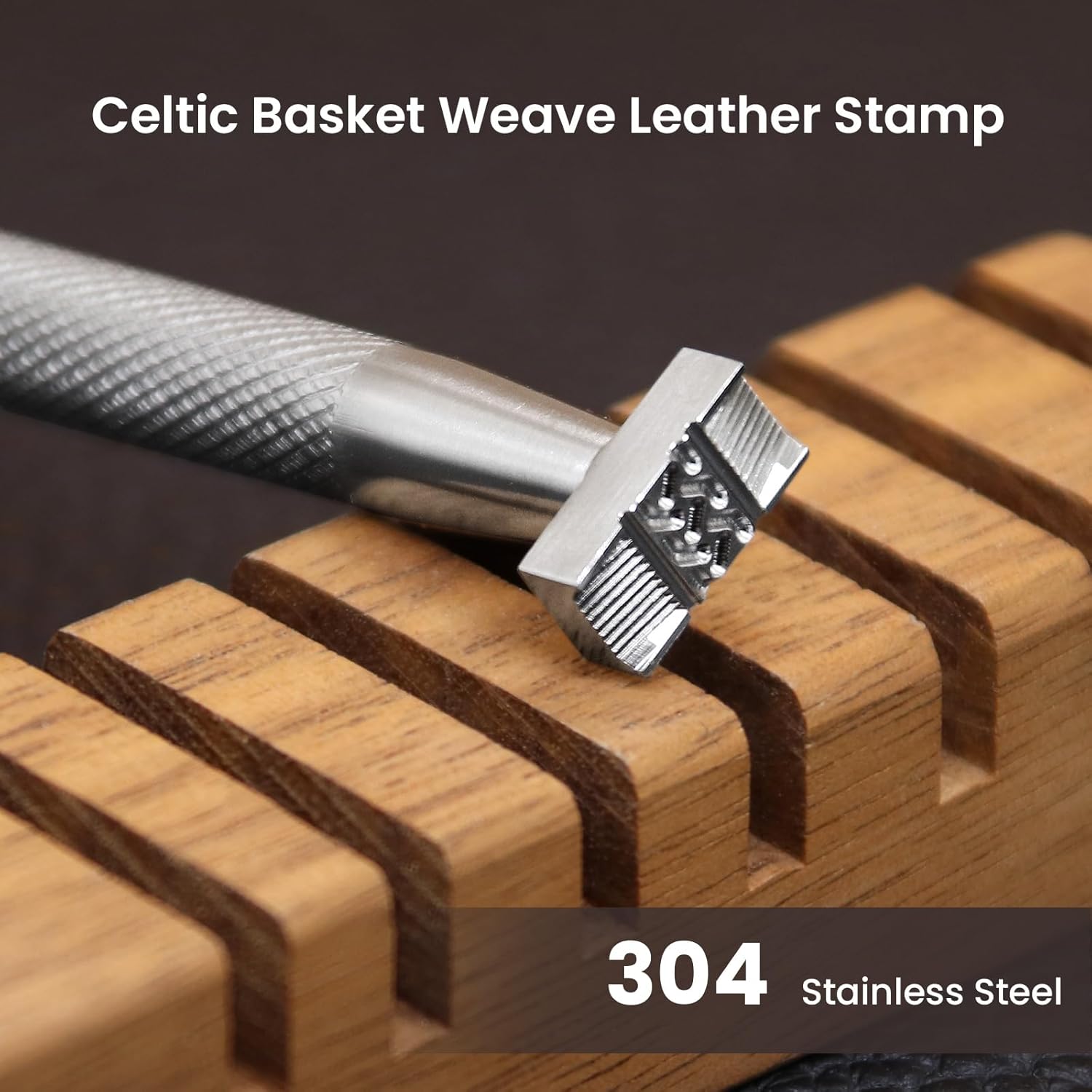 Celtic Basket Weave Leather Stamp Leathercraft Stamping Tool 304 Stainless Steel Geometric Pattern for DIY Carving