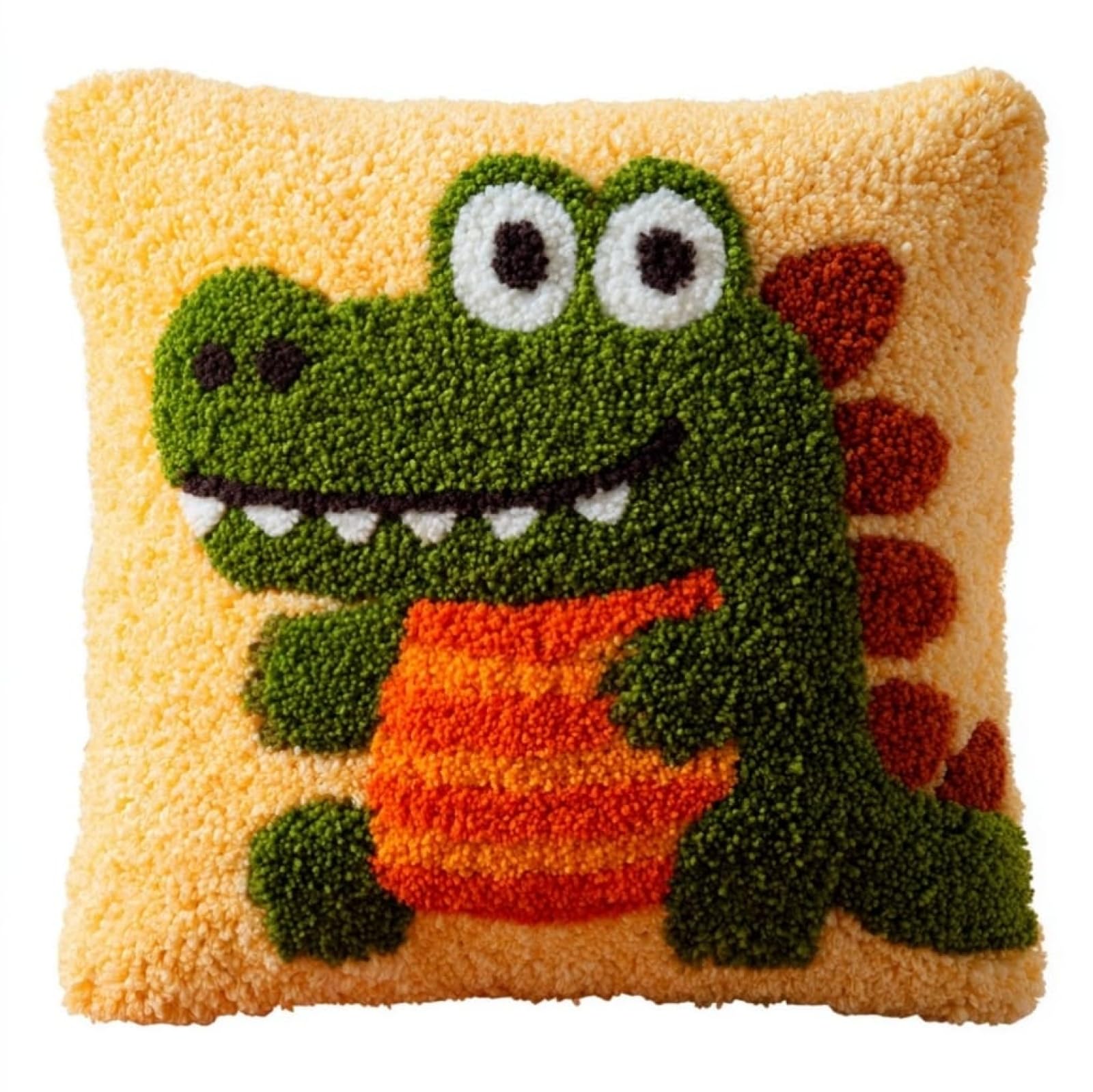 Wallustrioaw Cartoon Dinosaur Latch Hook Pillow Kit For Adults,